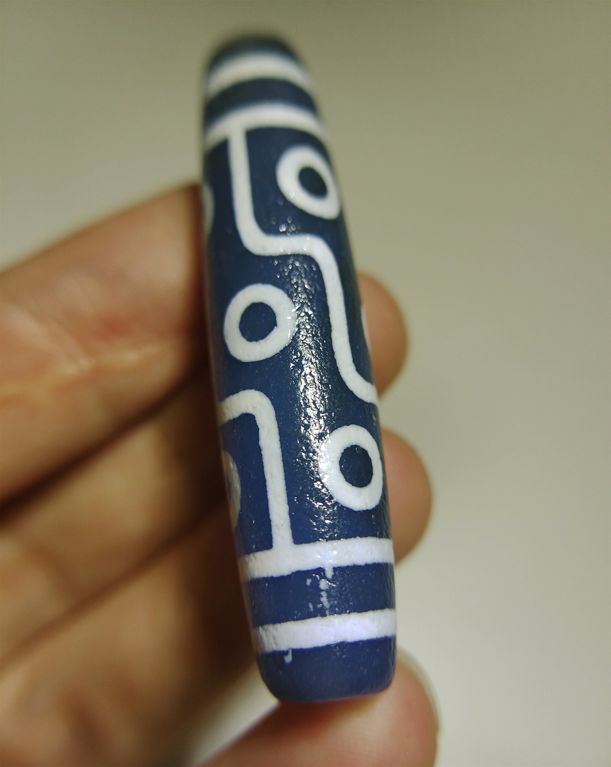 real tibetan ancient nine eyes dzi bead amulet pendant genuine old antique himalaya blue agate nepal 9 pure gzi talisman