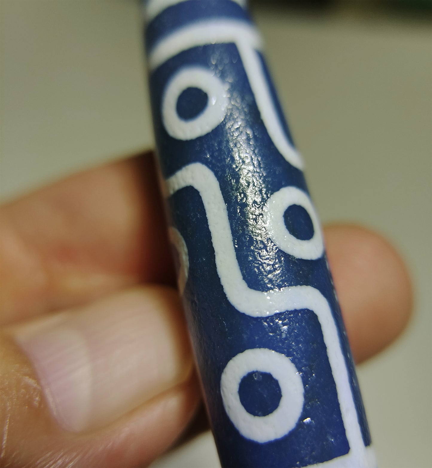 real tibetan ancient nine eyes dzi bead amulet pendant genuine old antique himalaya blue agate nepal 9 pure gzi talisman