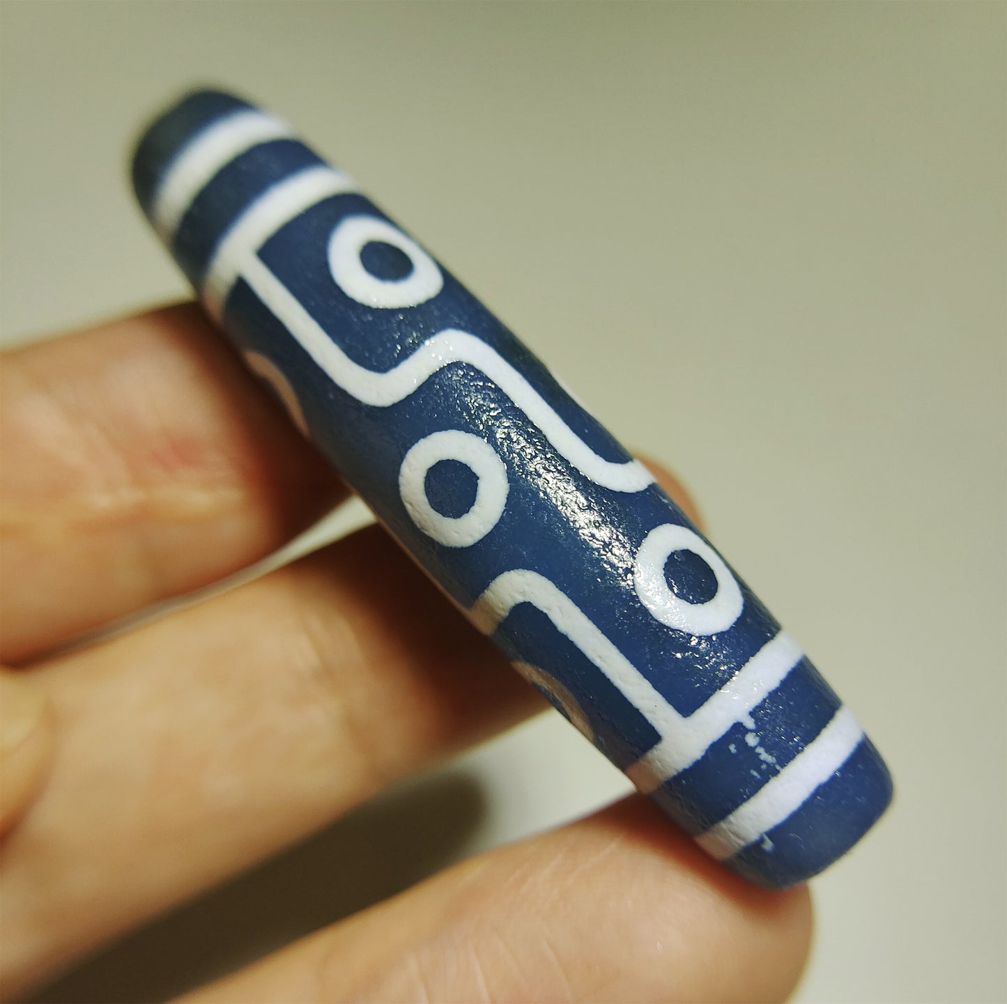 real tibetan ancient nine eyes dzi bead amulet pendant genuine old antique himalaya blue agate nepal 9 pure gzi talisman