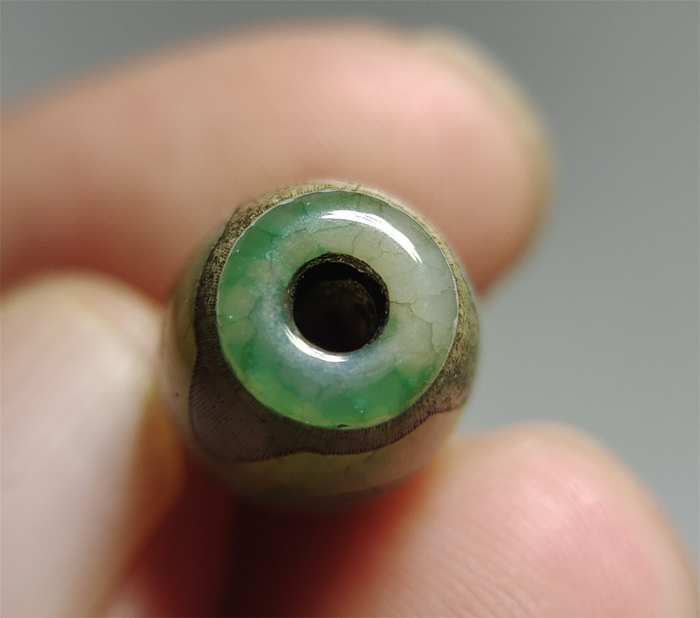 real tibetan ancient three eyed dzi bead amulet pendant genuine old antique himalaya agate pure 3 eye gzi talisman