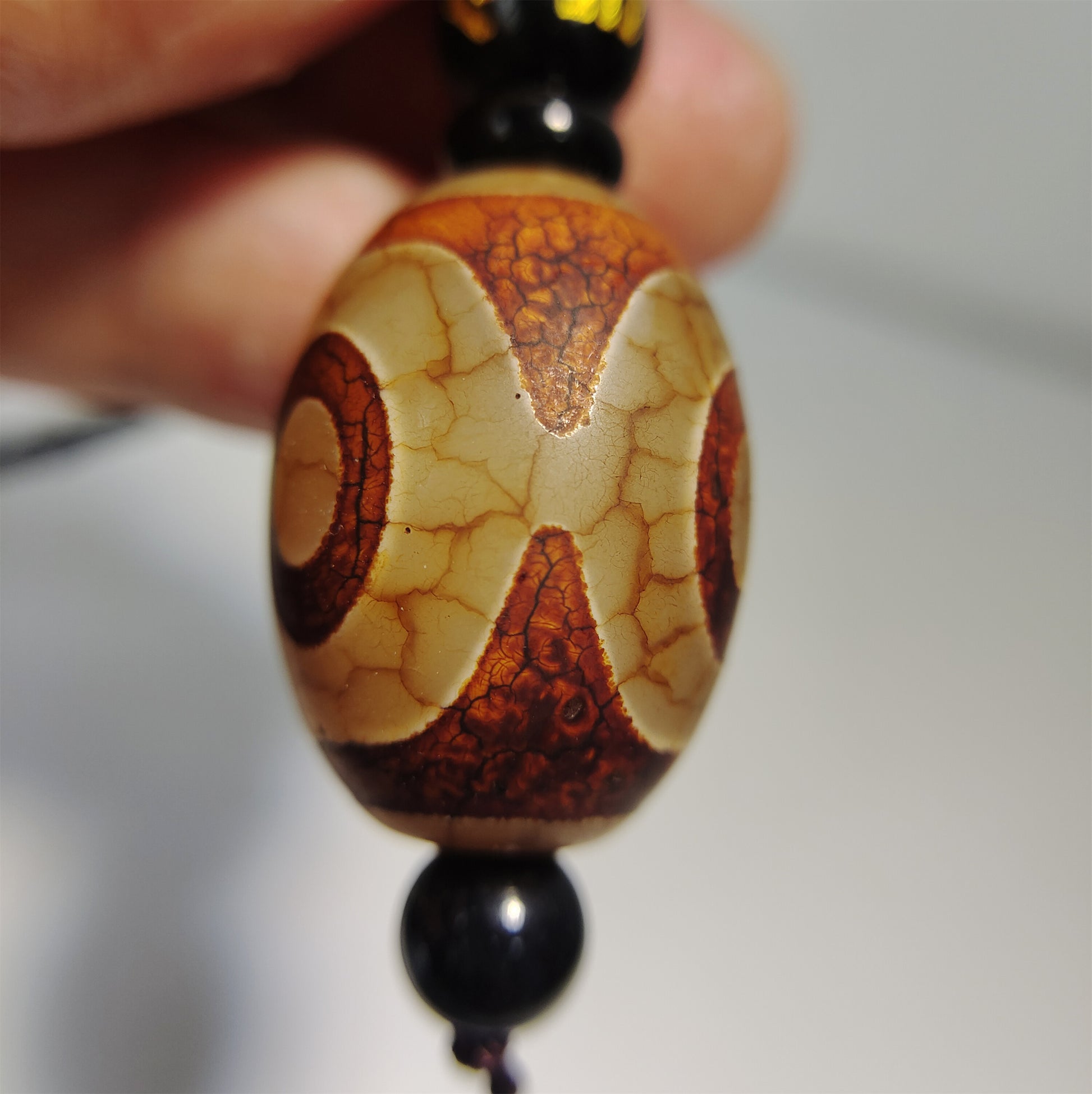 real tibetan ancient three eyes dzi bead amulet pendant genuine old antique himalaya agate 3 pure gzi talisman bracelet