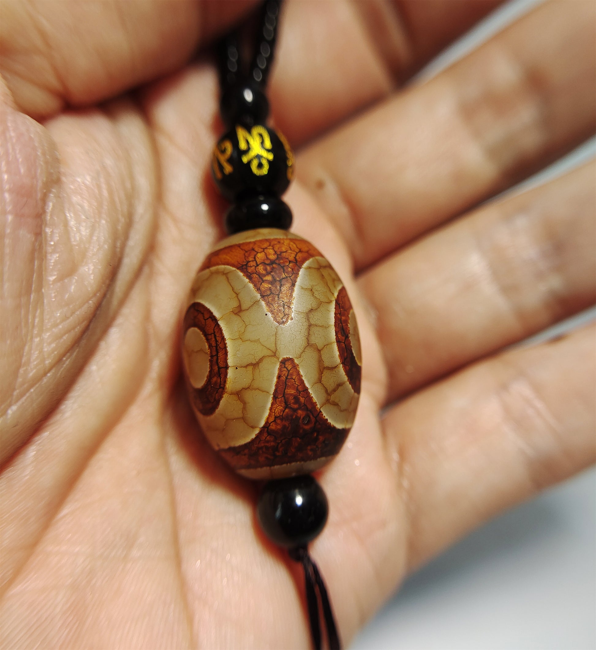 real tibetan ancient three eyes dzi bead amulet pendant genuine old antique himalaya agate 3 pure gzi talisman bracelet