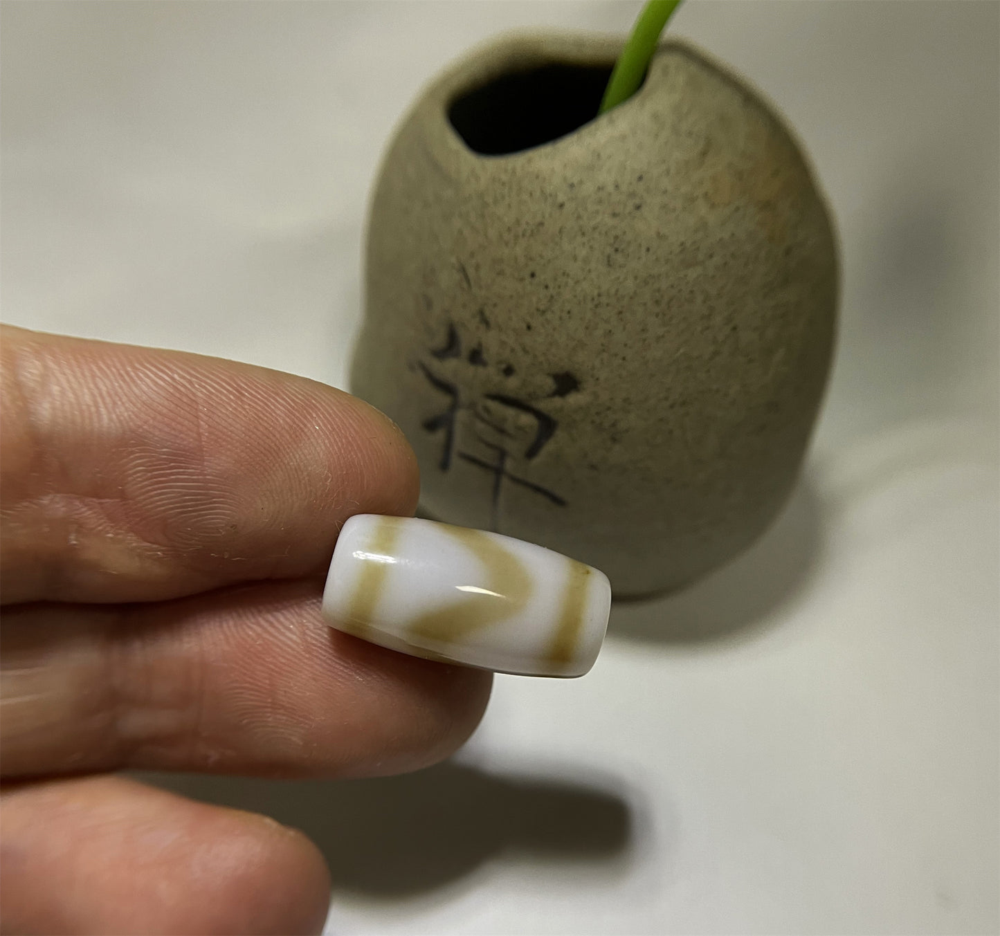 real tibetan ancient tiger tooth dzi bead pendant amulet genuine old zigzag himalaya agate water wave gzi talisman