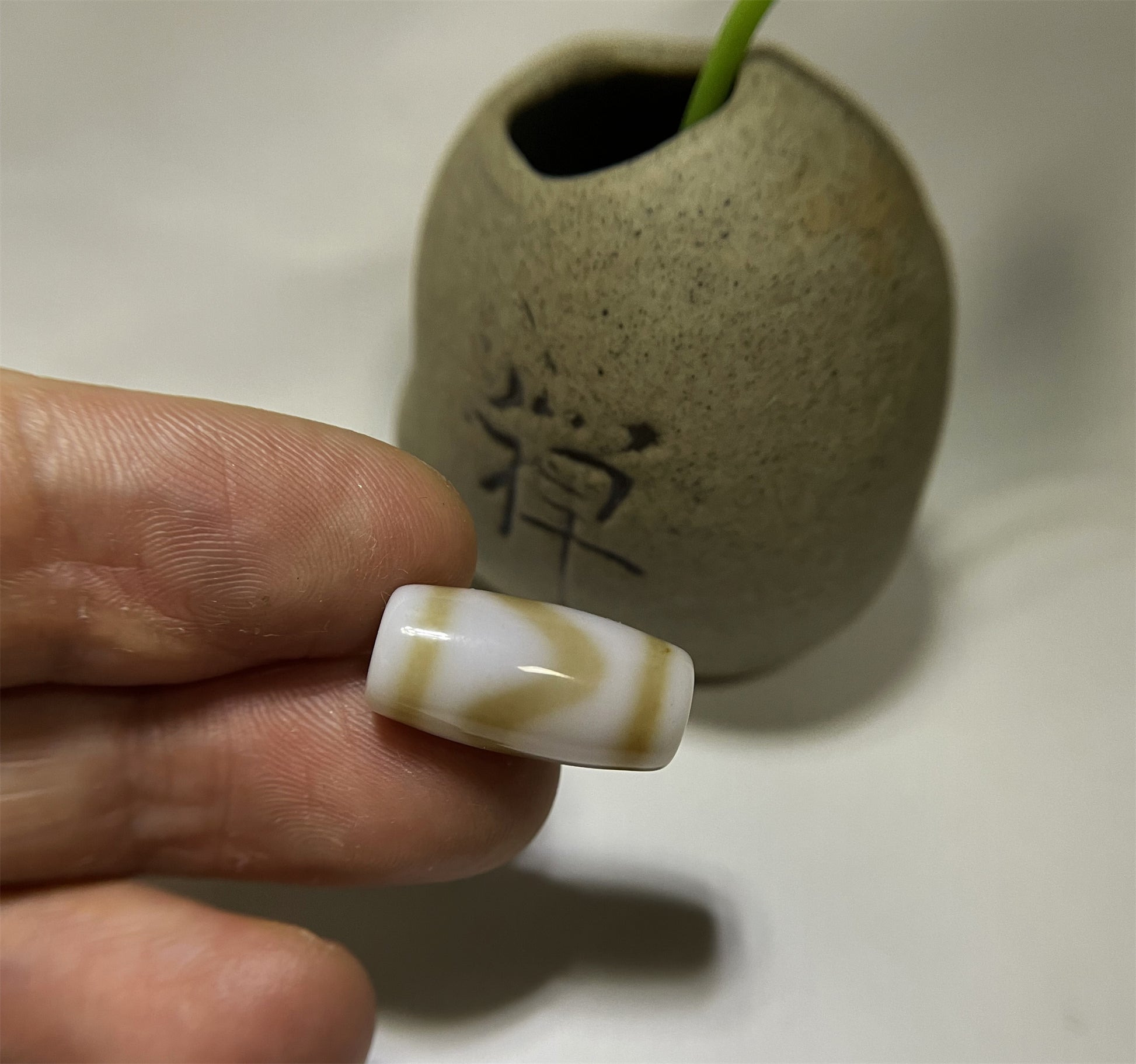 real tibetan ancient tiger tooth dzi bead pendant amulet genuine old zigzag himalaya agate water wave gzi talisman