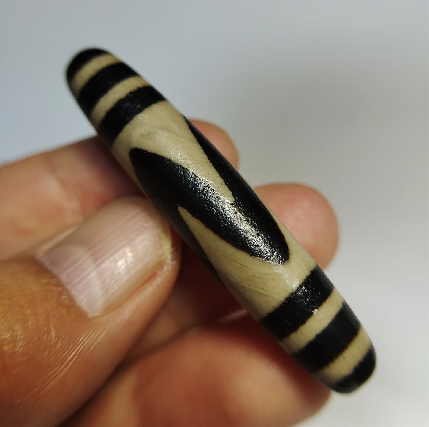 real tibetan ancient tiger tooth dzi bead pendant amulet genuine old zig zag himalaya agate water wave pure gzi talisman