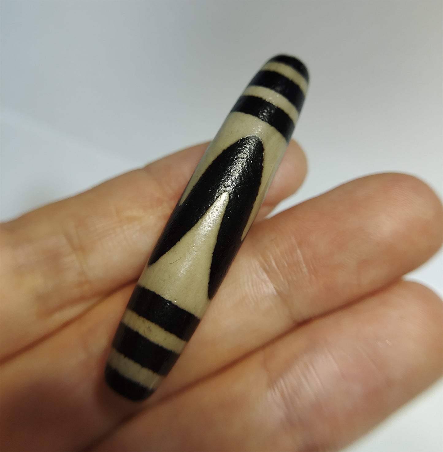 real tibetan ancient tiger tooth dzi bead pendant amulet genuine old zig zag himalaya agate water wave pure gzi talisman