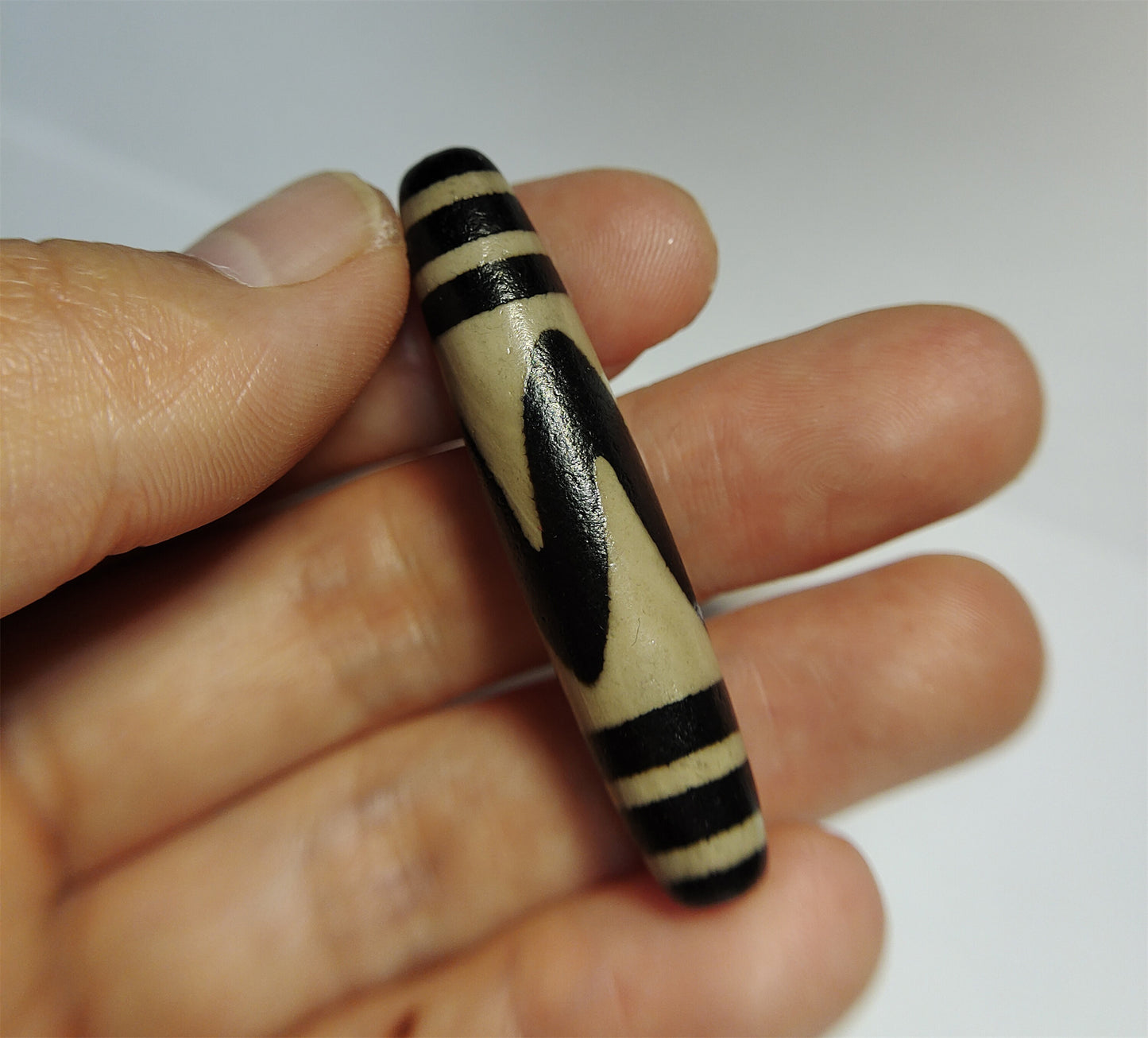 real tibetan ancient tiger tooth dzi bead pendant amulet genuine old zig zag himalaya agate water wave pure gzi talisman
