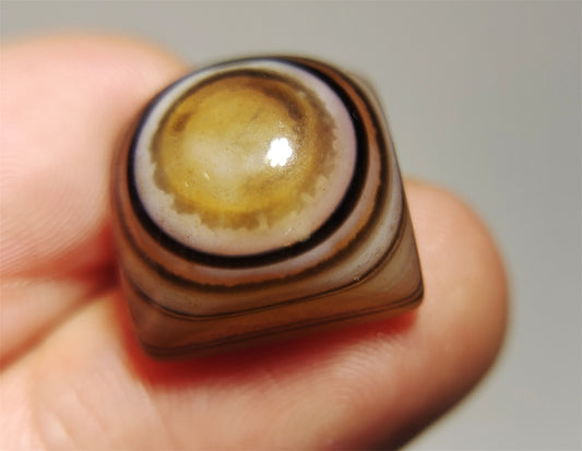 real tibetan antique lukmik eye dzi bead amulet pendant genuine old himalaya banded agate one natural luk mik pyu gzi talisman