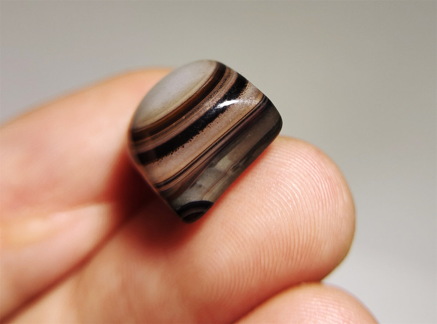 real tibetan antique luk mik eye dzi bead amulet ring genuine himalaya lukmik banded agate one natural pyu gzi talisman