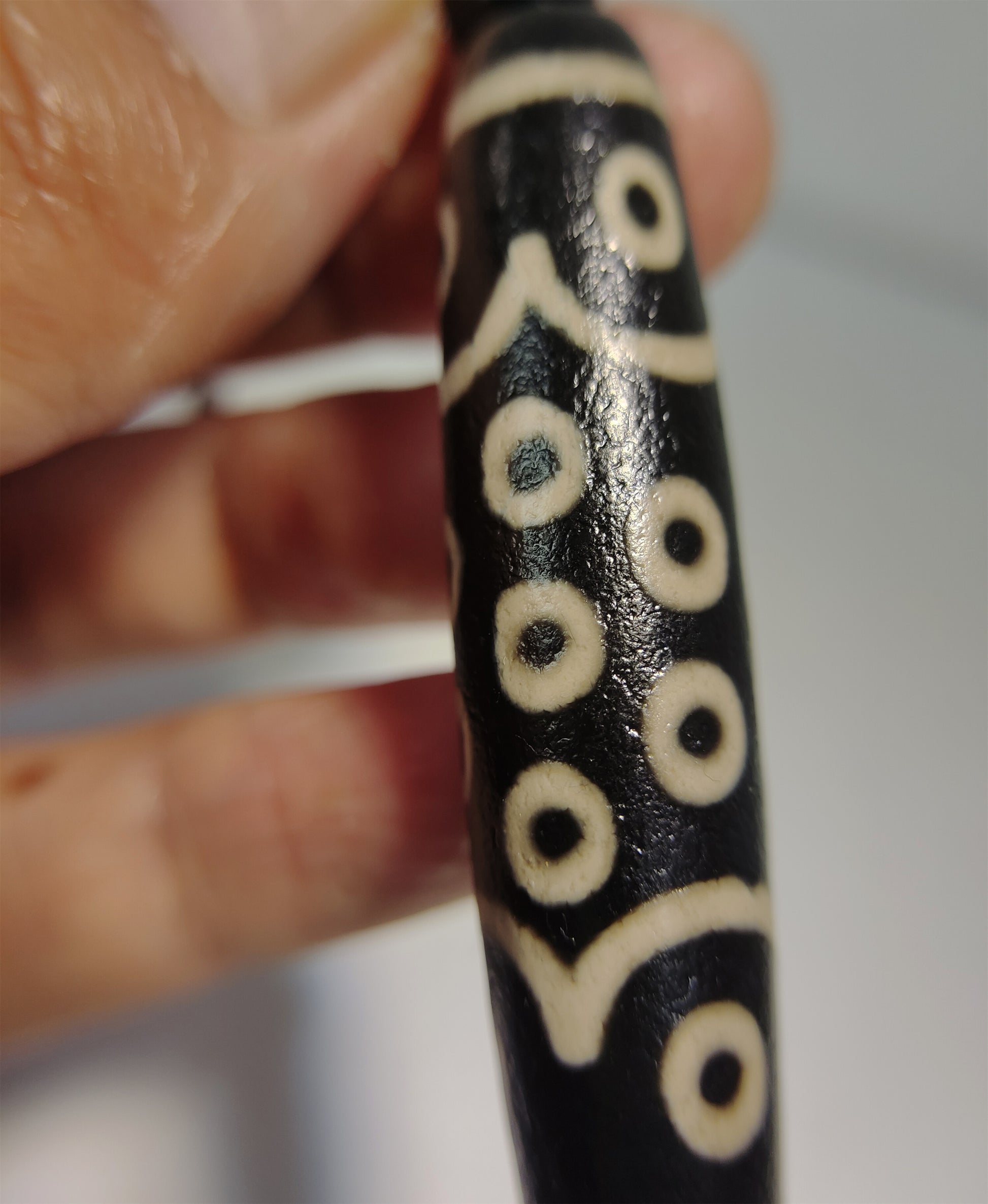 Genuine Tibetan 21 Eyes Dzi Bead Pendant Amulet Old Ancient Pure Himalaya Agate Twenty One Eyed Gzi