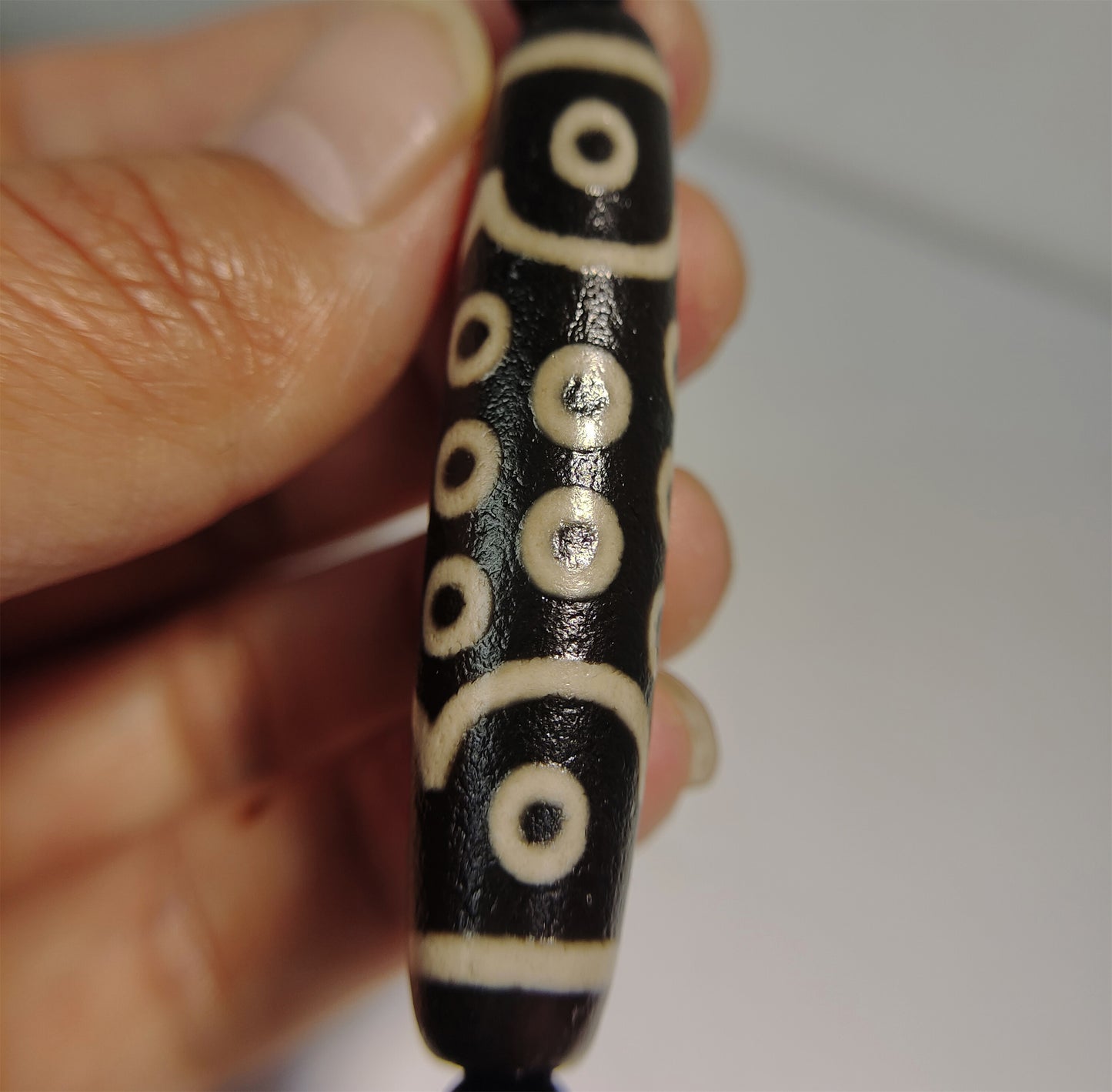 Genuine Tibetan 21 Eyes Dzi Bead Pendant Amulet Old Ancient Pure Himalaya Agate Twenty One Eyed Gzi