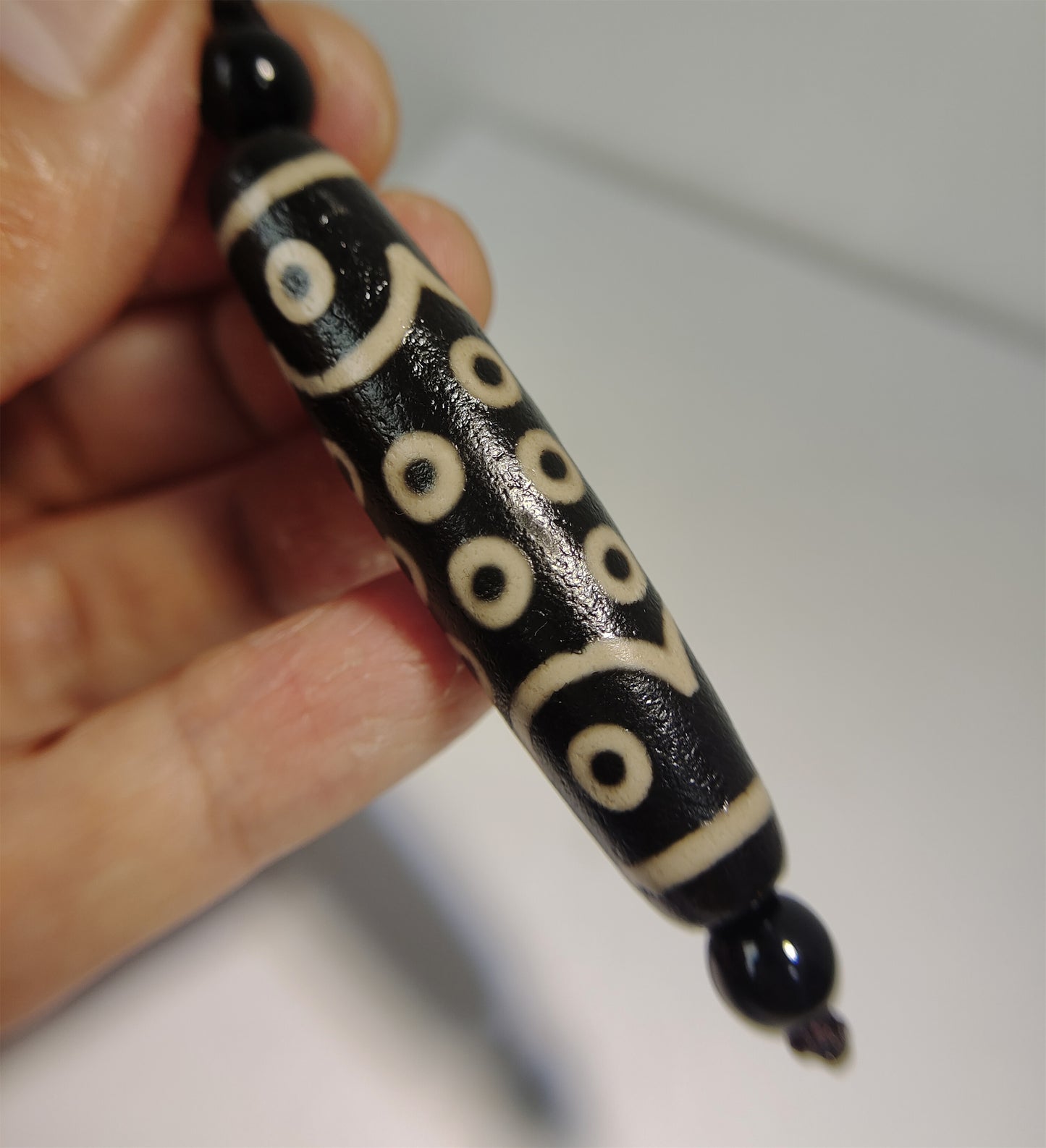 Genuine Tibetan 21 Eyes Dzi Bead Pendant Amulet Old Ancient Pure Himalaya Agate Twenty One Eyed Gzi