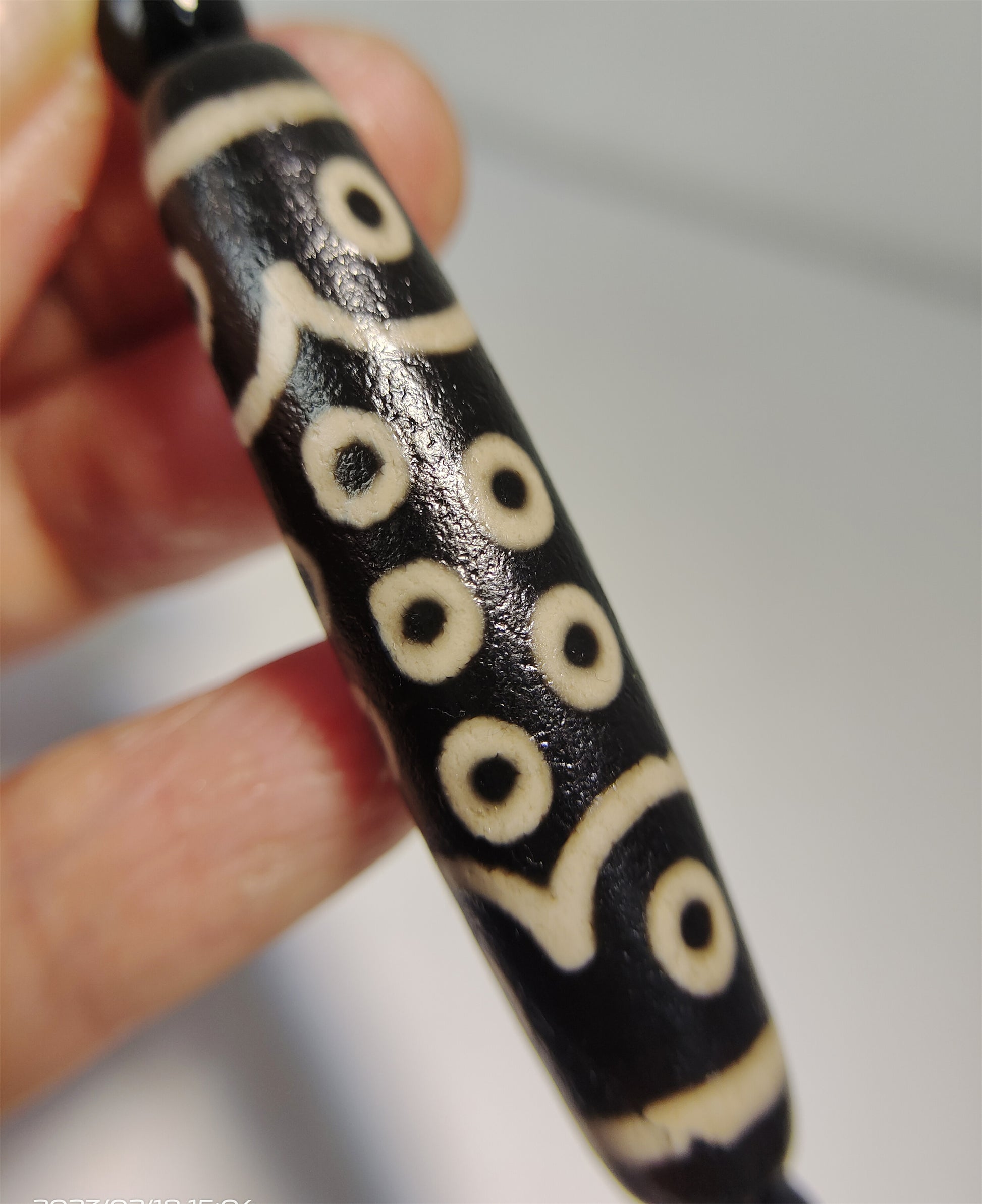 Genuine Tibetan 21 Eyes Dzi Bead Pendant Amulet Old Ancient Pure Himalaya Agate Twenty One Eyed Gzi