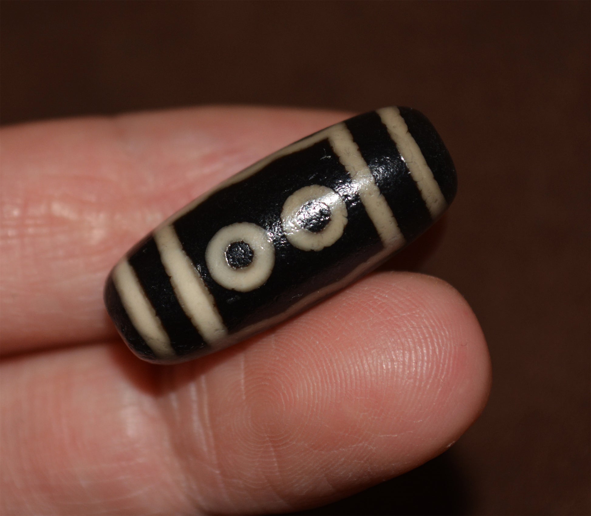 Genuine Tibetan Five Eyes Dzi Bead Pendant Old Ancient Pure Amulet Himalaya Agate 5 Eyed Gzi
