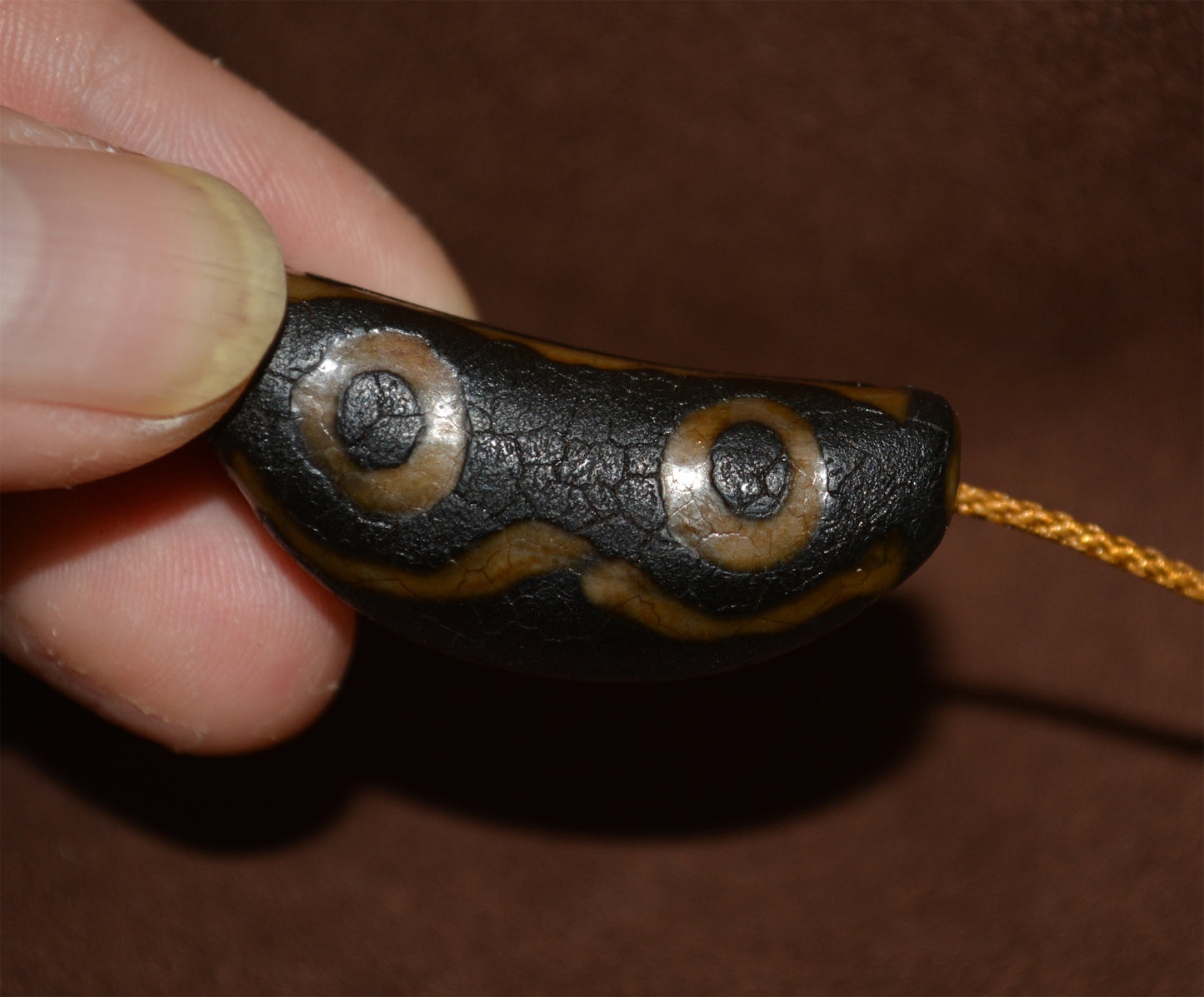 Real Tibetan Ancient Pure Five Eyes Dzi Bead