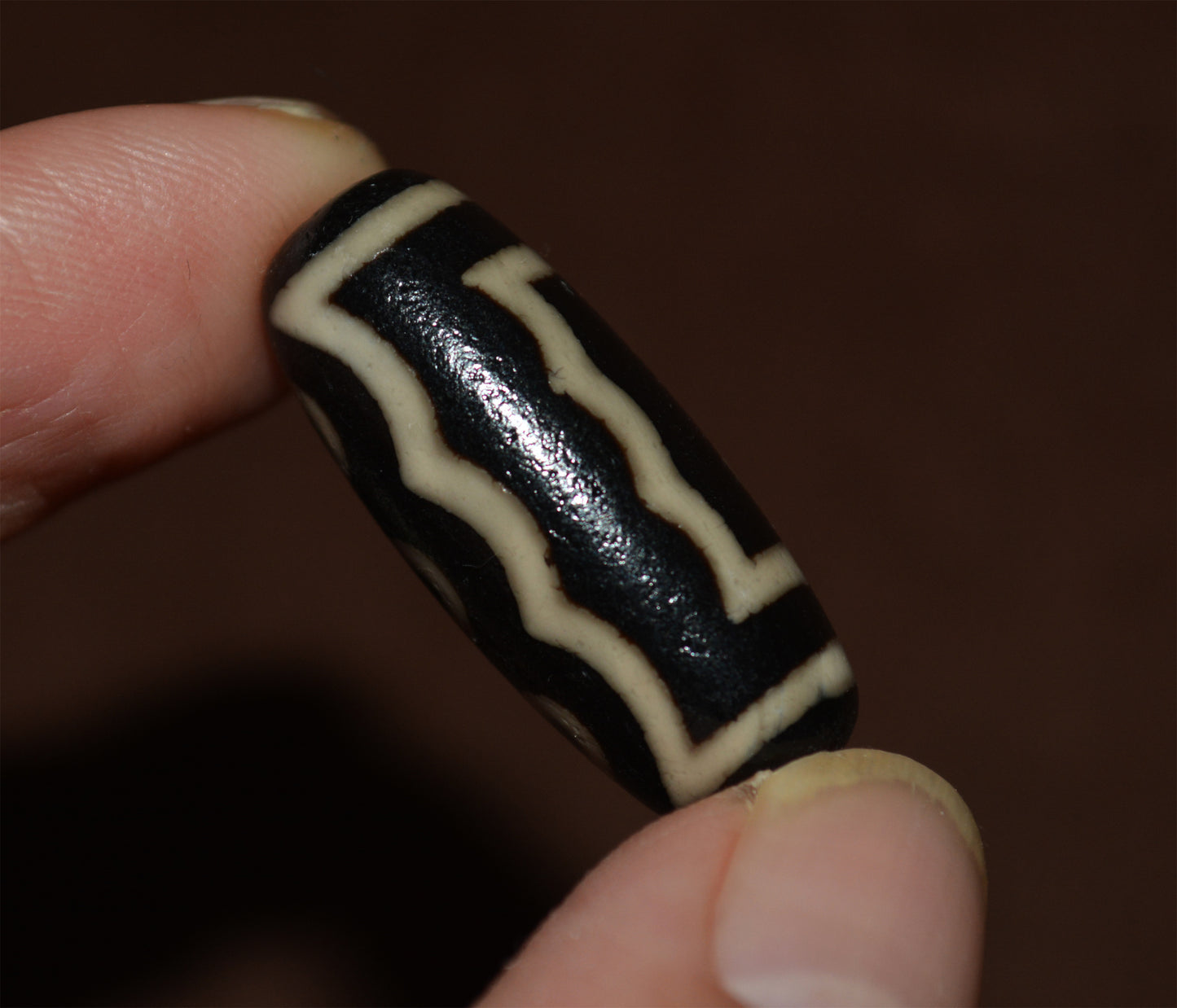 Genuine Tibetan Five Eyes Dzi Bead Pendant Old Ancient Pure Amulet Himalaya Agate 5 Gzi
