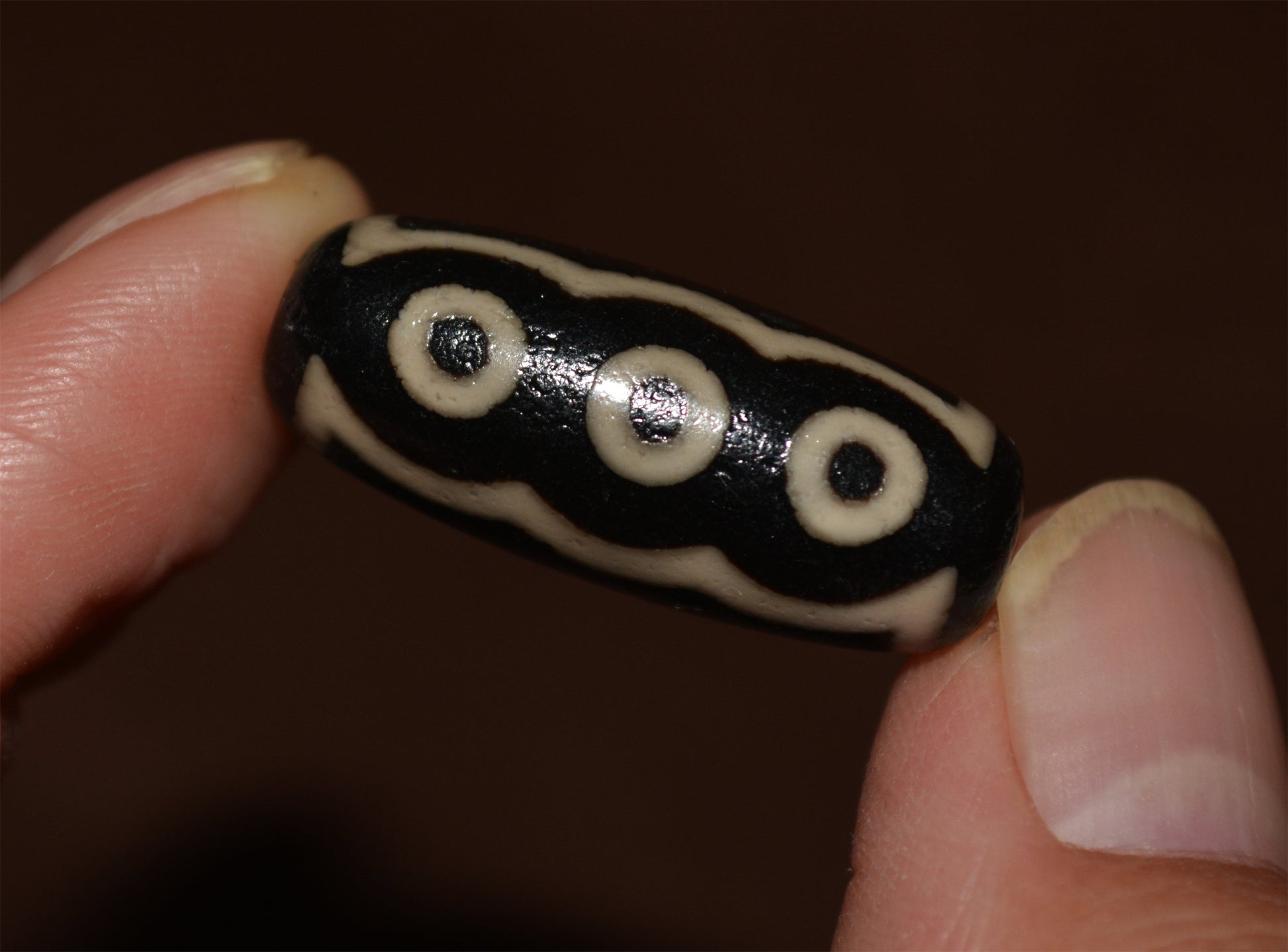 Genuine Tibetan Five Eyes Dzi Bead Pendant Old Ancient Pure Amulet Real Himalaya Agate 5 Gzi