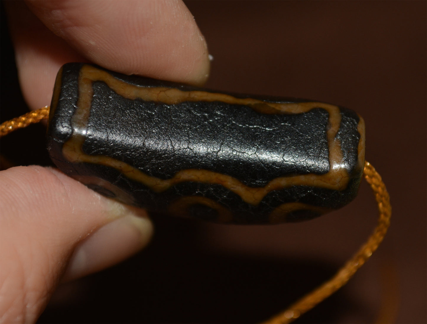 Real Tibetan Ancient Pure Five Eyes Dzi Bead