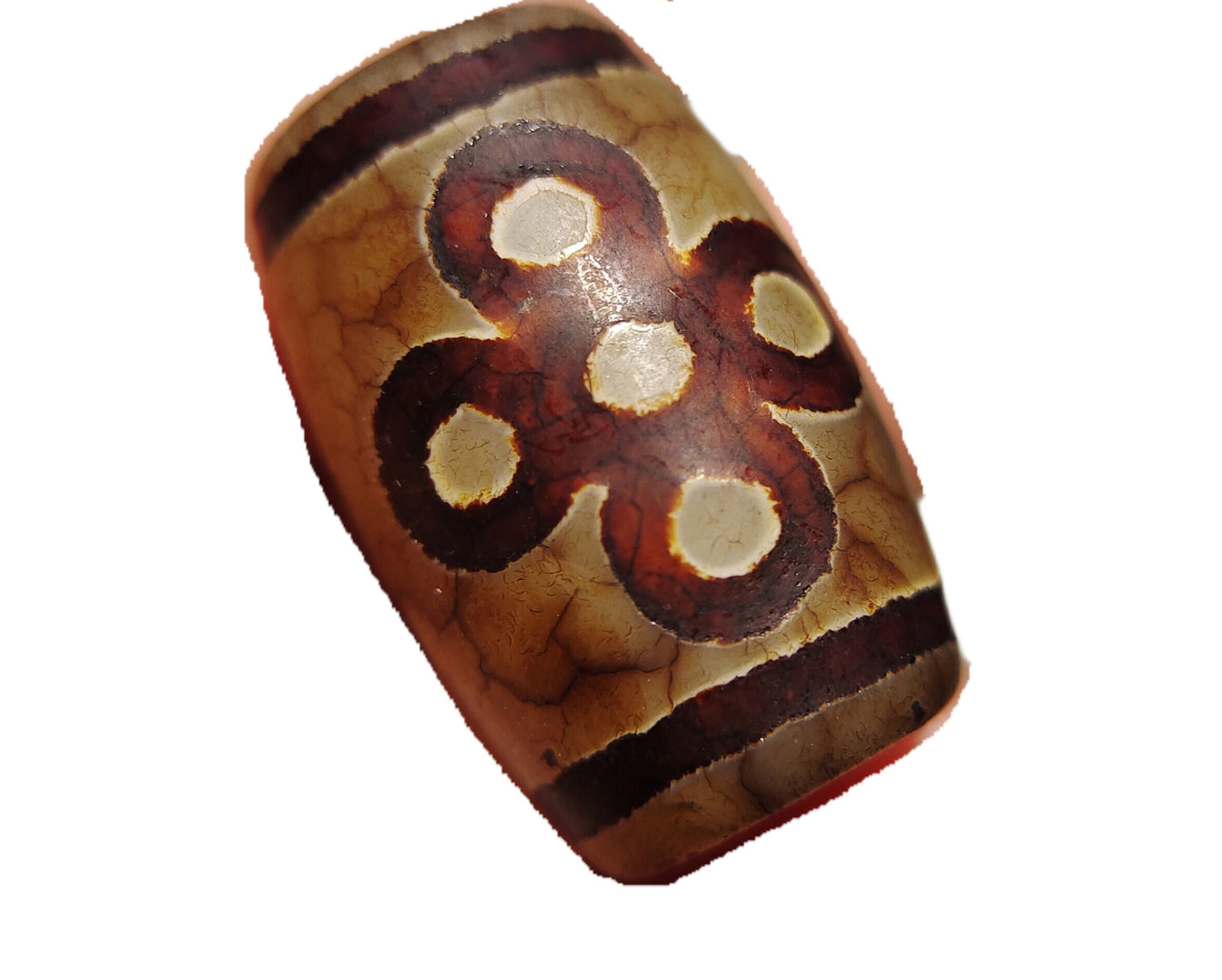 Real Tibetan Five Eyes Lightning Dzi Bead Pendant Amulet Old Himalaya Agate Pure Gzi Tibet