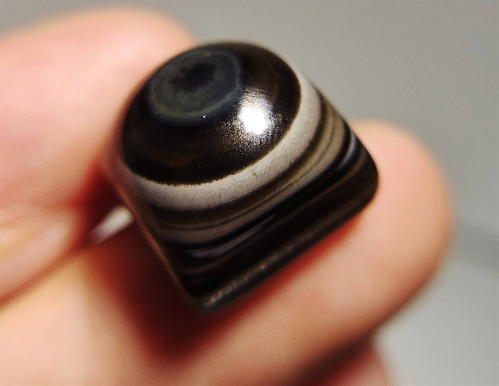 Tibetan Lukmik Dzi Bead Amulet Goat Horse Eye