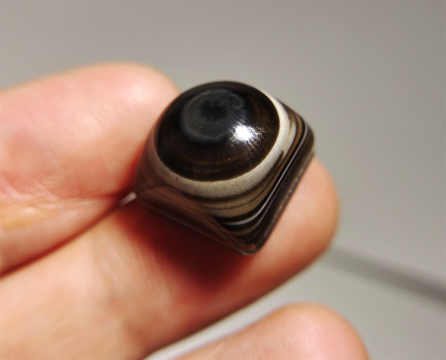 Tibetan Lukmik Dzi Bead Amulet Goat Horse Eye
