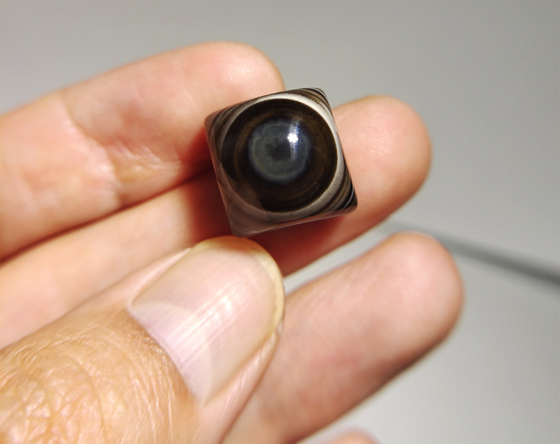 Tibetan Lukmik Dzi Bead Amulet Goat Horse Eye