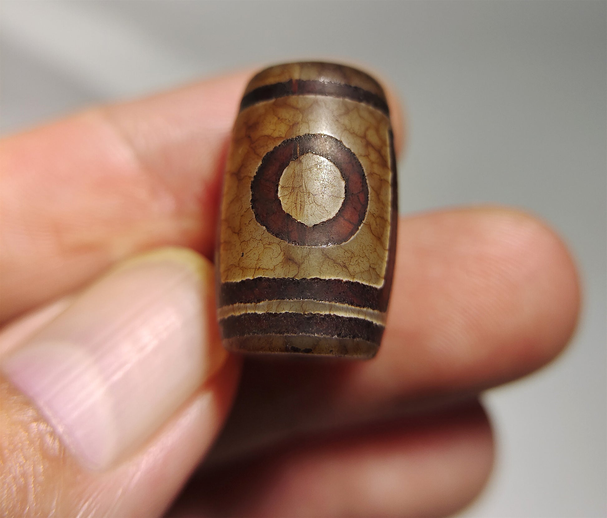 Genuine Tibetan One Eye Mountain Dzi Bead Pendant Amulet Real Himalaya Agate Pure 1 Eyed Gzi Tibet