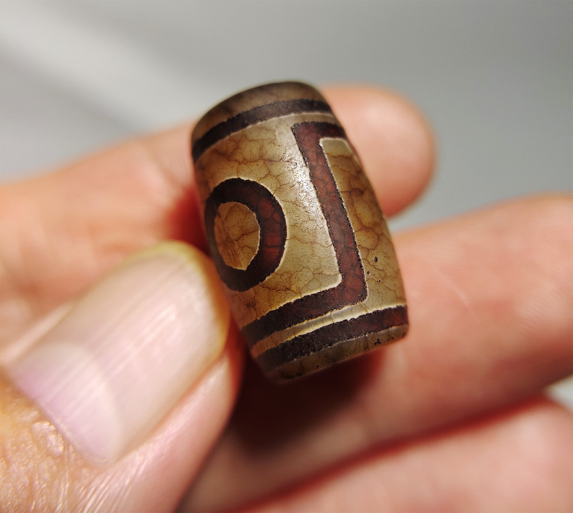 Genuine Tibetan One Eye Mountain Dzi Bead Pendant Amulet Real Himalaya Agate Pure 1 Eyed Gzi Tibet