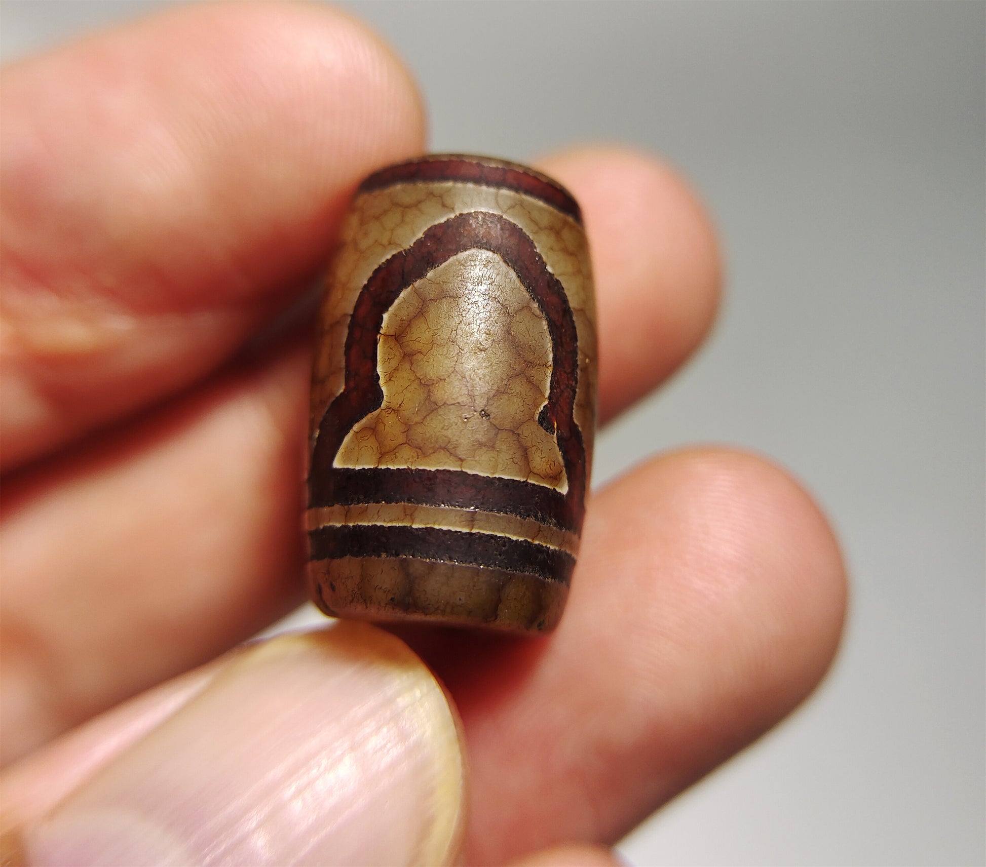 Genuine Tibetan One Eye Mountain Dzi Bead Pendant Amulet Real Himalaya Agate Pure 1 Eyed Gzi Tibet