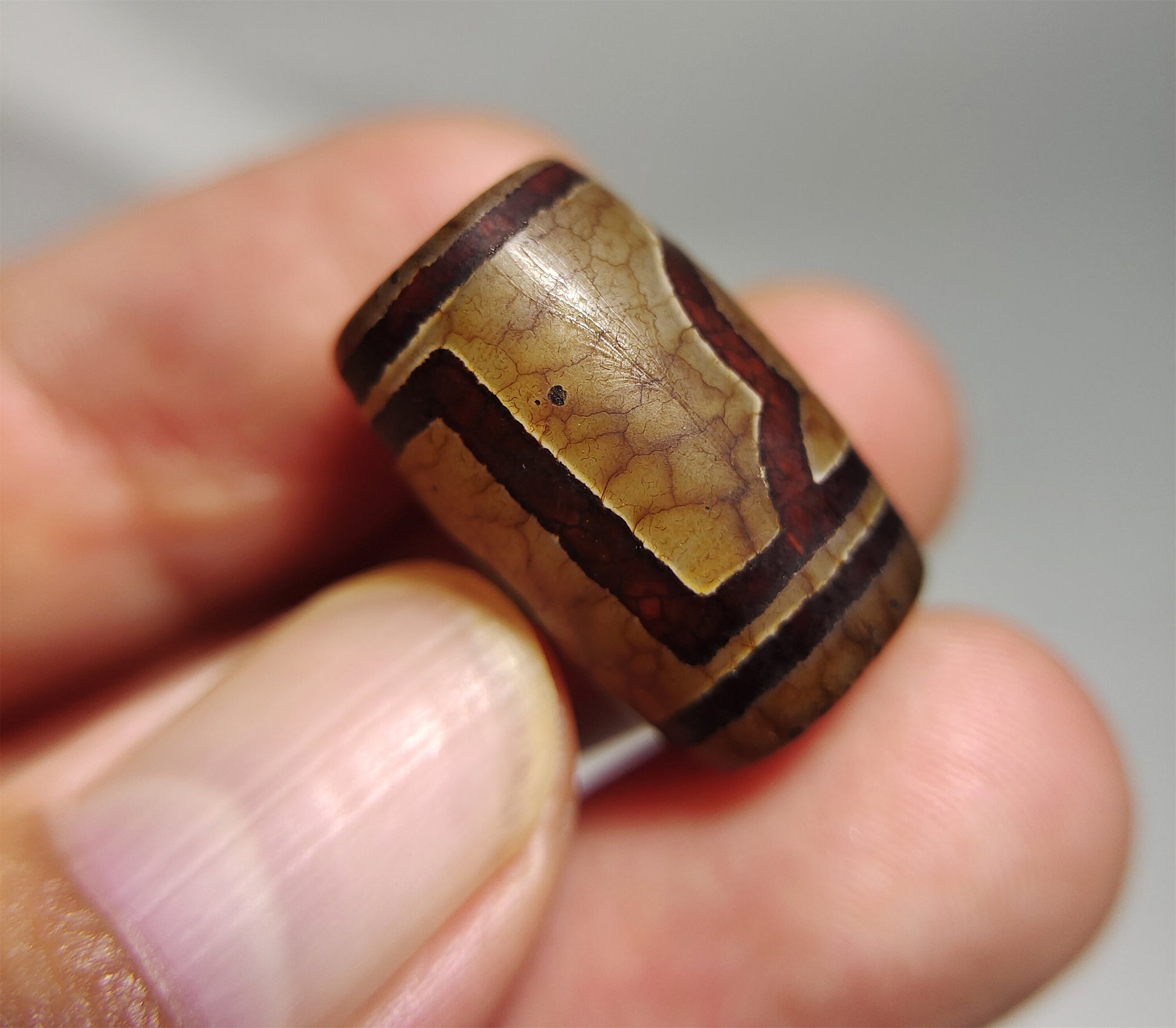 Genuine Tibetan One Eye Mountain Dzi Bead Pendant Amulet Real Himalaya Agate Pure 1 Eyed Gzi Tibet