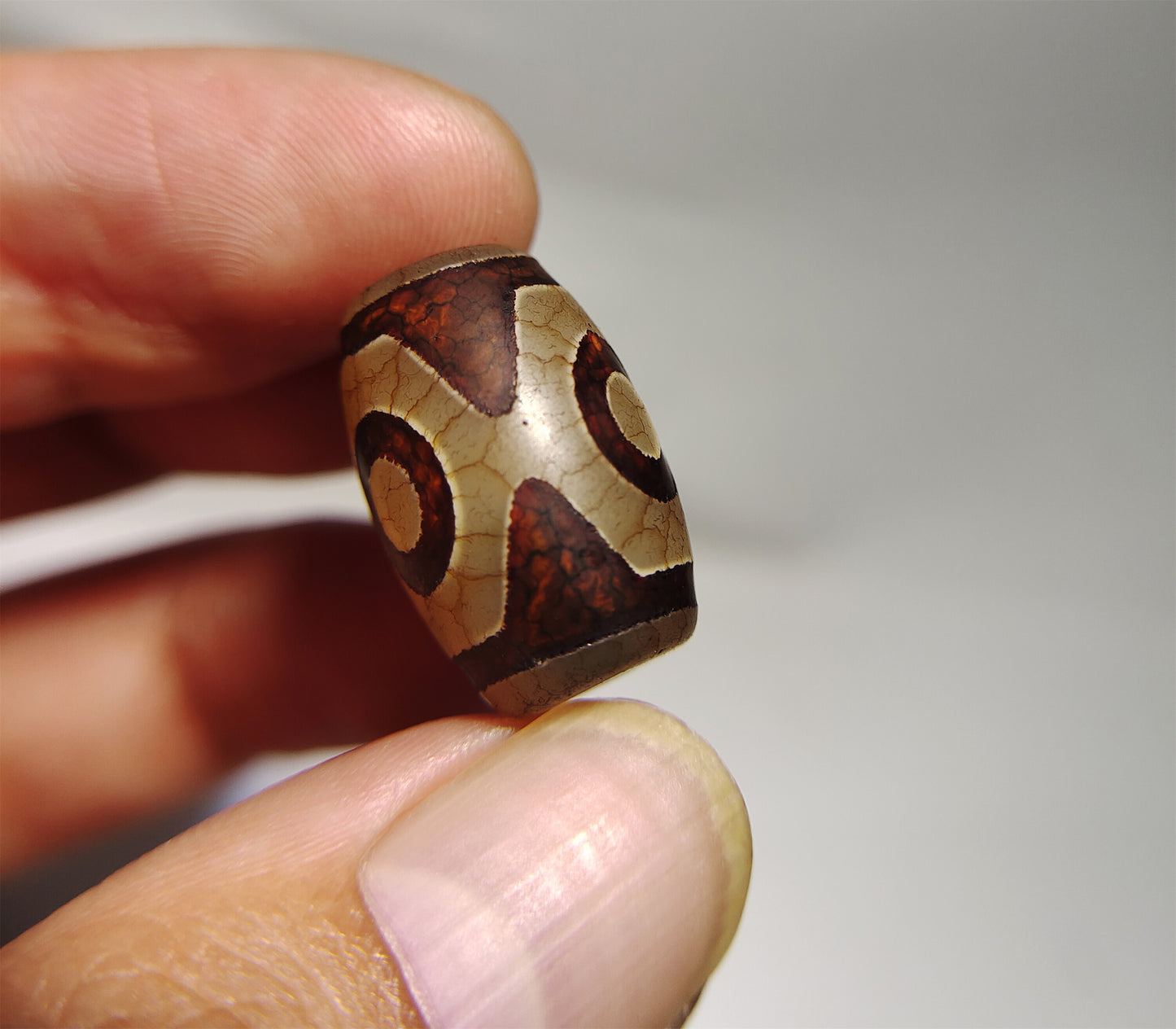 Tibetan Old Pure Three Eyes Dzi Bead Amulet Himalaya Real Tibet Agate 3 Eyed Gzi Talisman Pendant