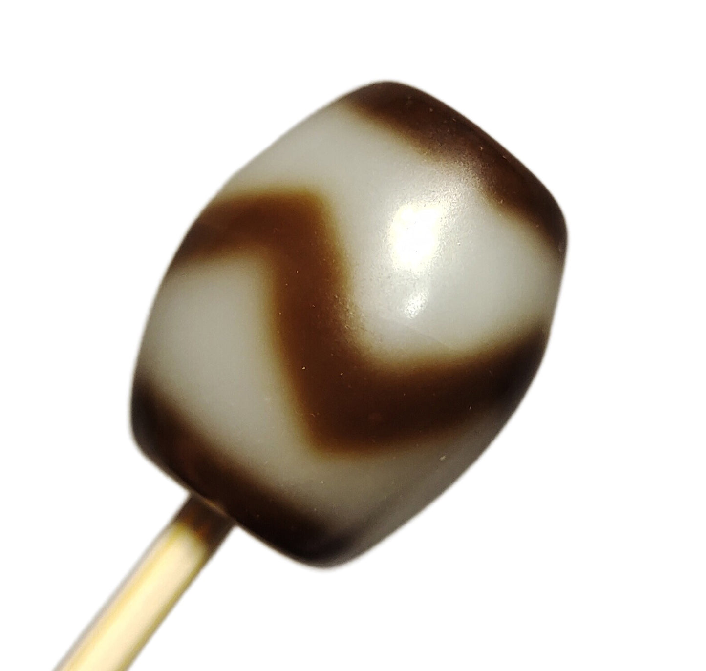 tibetan ancient tiger tooth dzi bead pendant amulet genuine old zig zag himalaya agate water wave pure gzi talisman