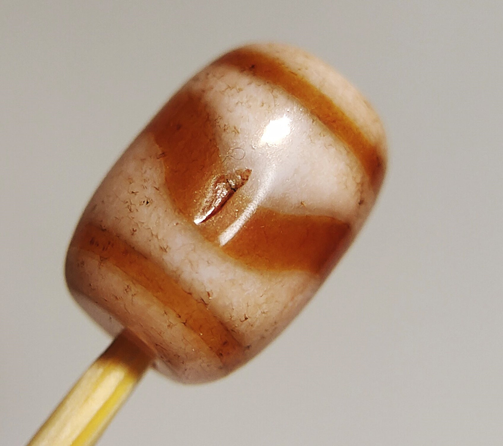 tibetan ancient tiger tooth dzi bead pendant amulet genuine old zig zag himalaya agate water wave pure gzi talisman