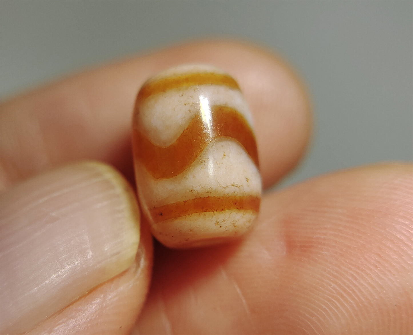 tibetan ancient tiger tooth dzi bead pendant amulet genuine old zig zag himalaya agate water wave pure gzi talisman