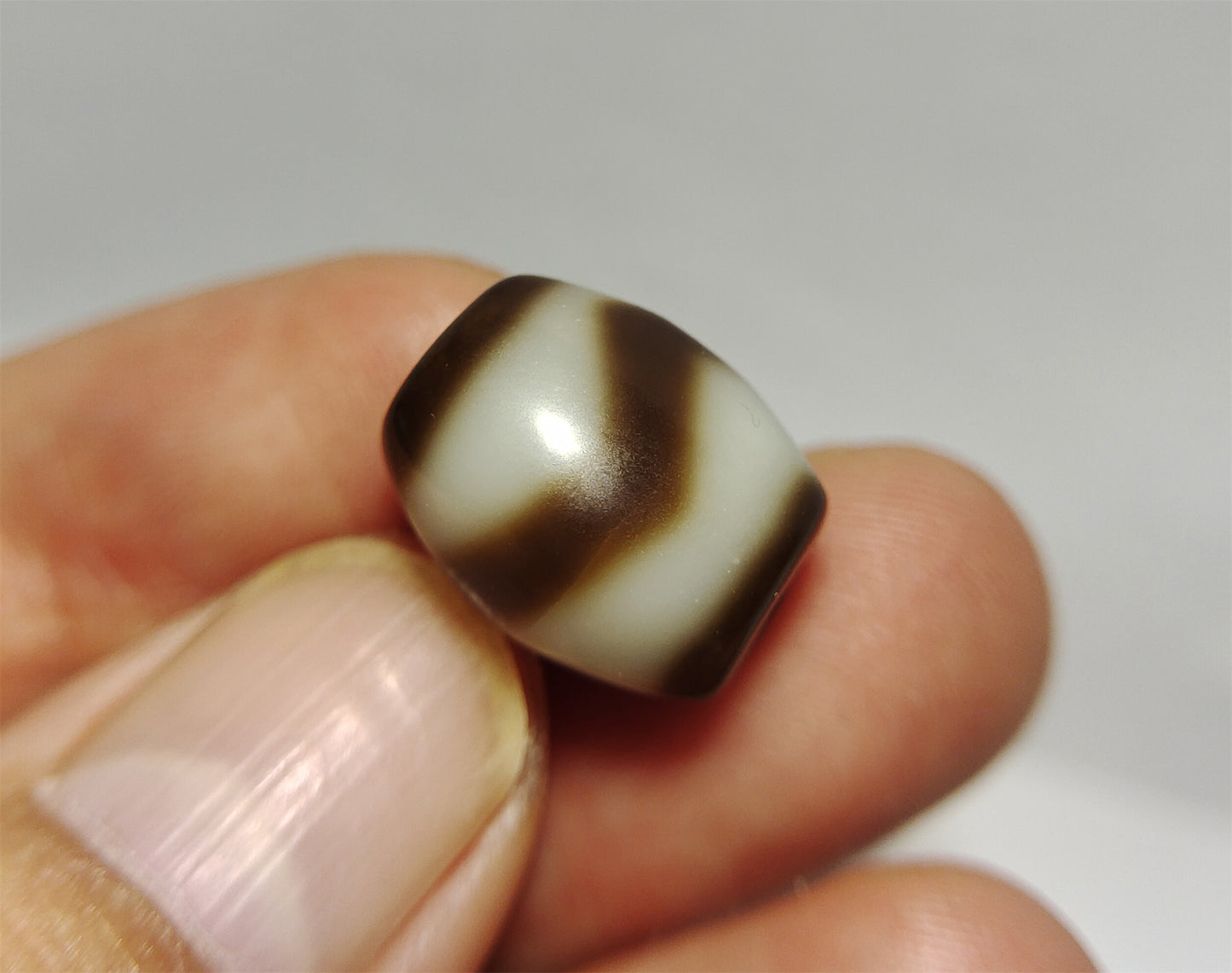 tibetan ancient tiger tooth dzi bead pendant amulet genuine old zig zag himalaya agate water wave pure gzi talisman