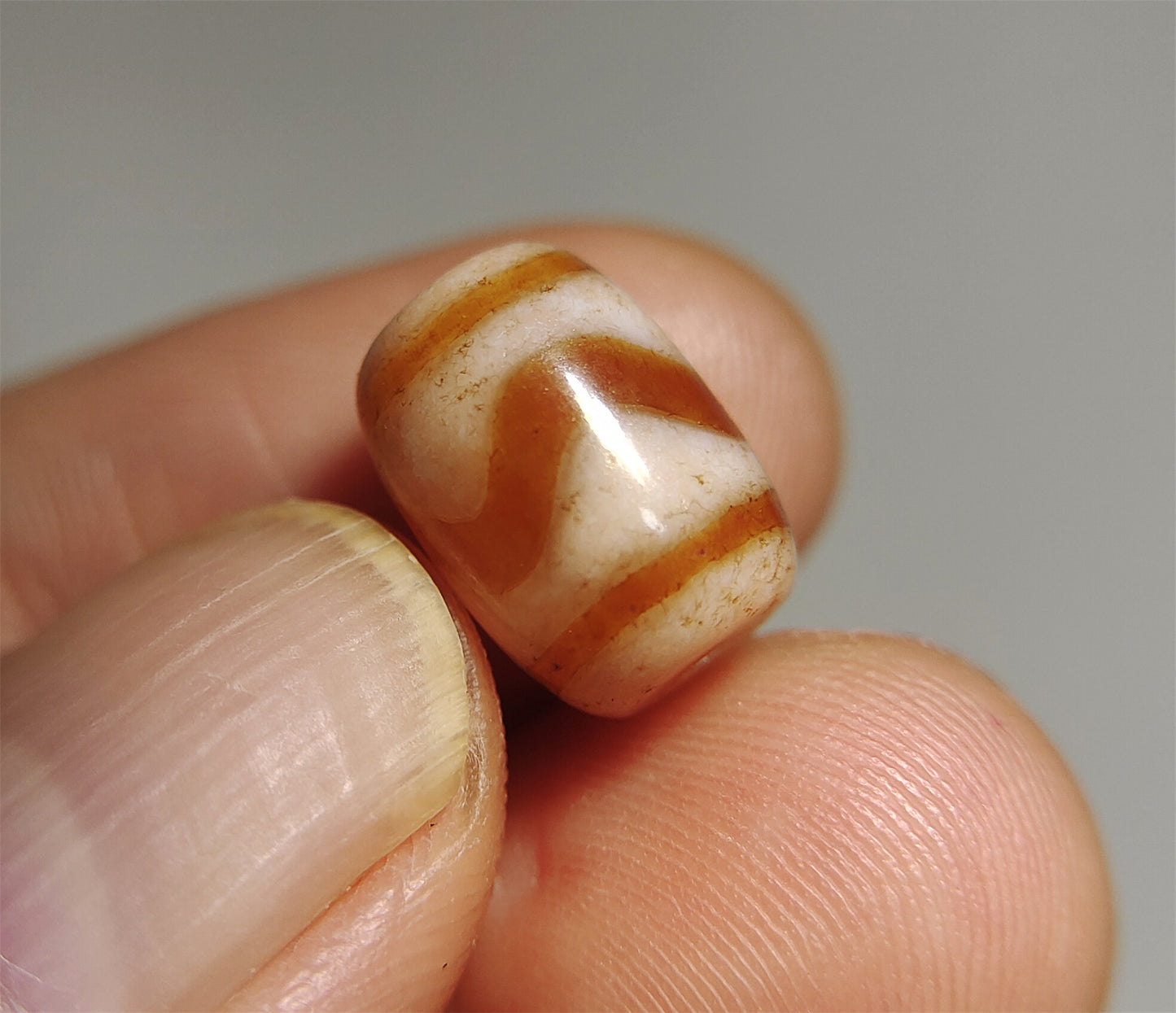 tibetan ancient tiger tooth dzi bead pendant amulet genuine old zig zag himalaya agate water wave pure gzi talisman