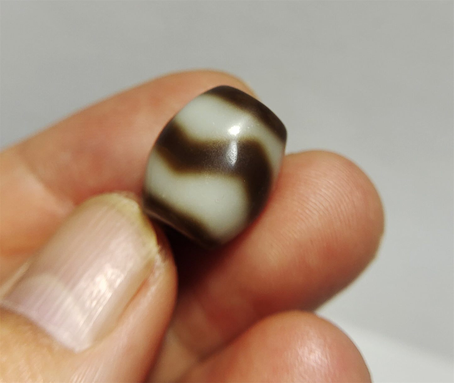 tibetan ancient tiger tooth dzi bead pendant amulet genuine old zig zag himalaya agate water wave pure gzi talisman