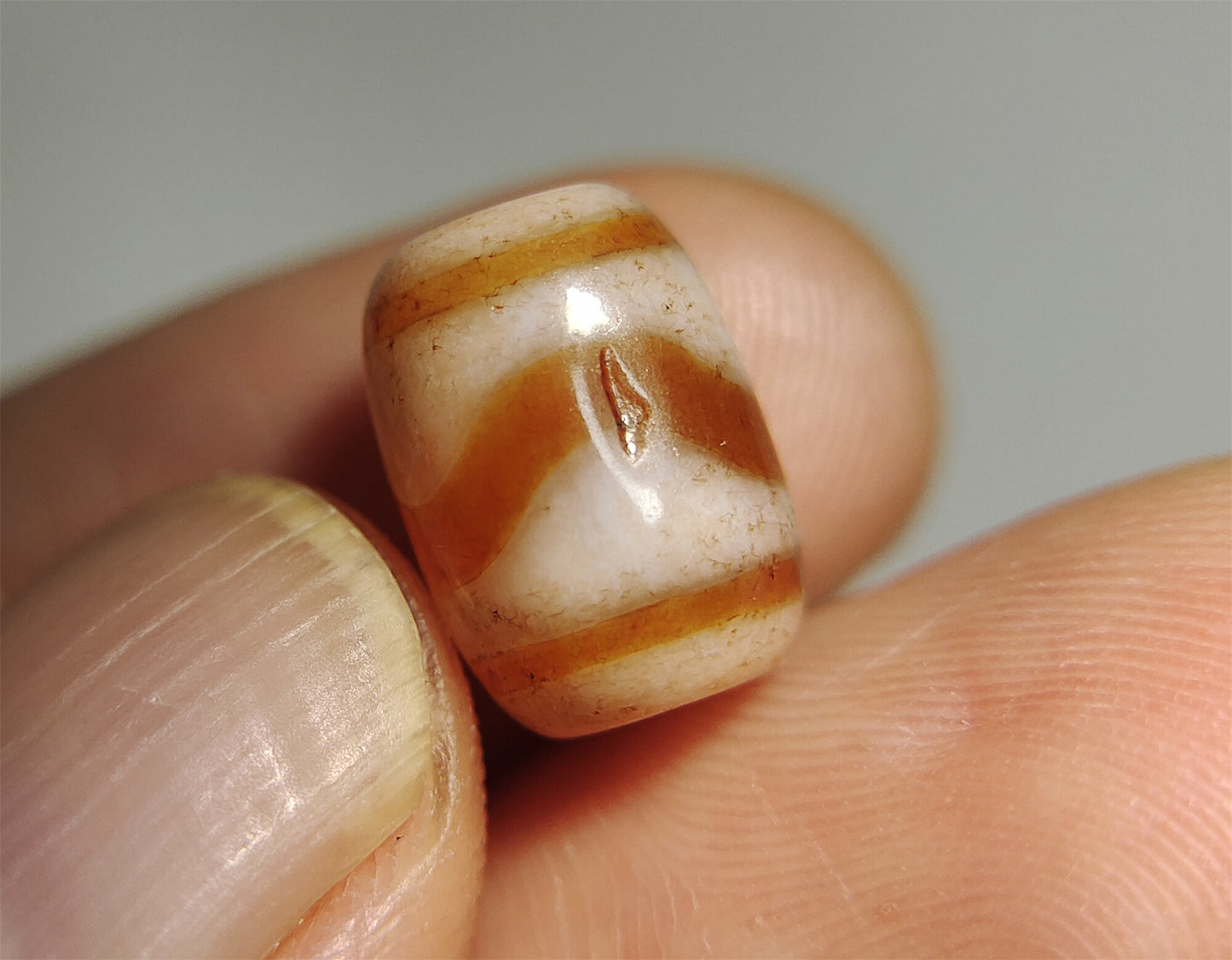 tibetan ancient tiger tooth dzi bead pendant amulet genuine old zig zag himalaya agate water wave pure gzi talisman