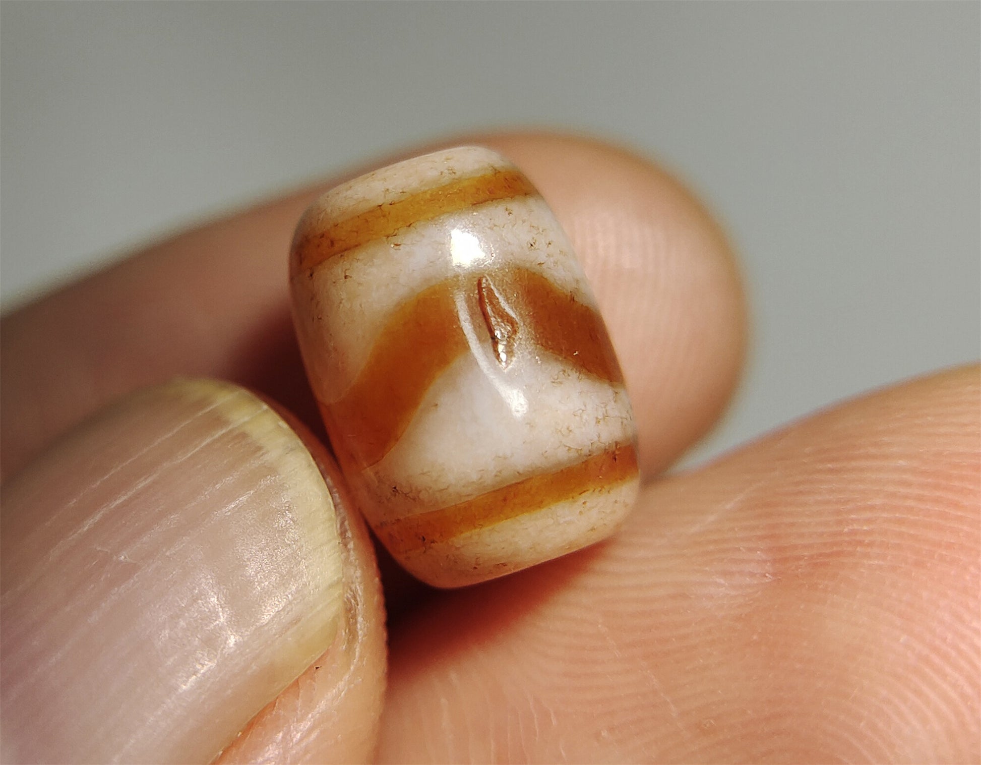 tibetan ancient tiger tooth dzi bead pendant amulet genuine old zig zag himalaya agate water wave pure gzi talisman