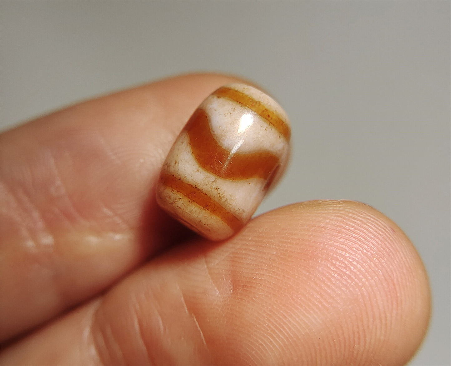 tibetan ancient tiger tooth dzi bead pendant amulet genuine old zig zag himalaya agate water wave pure gzi talisman