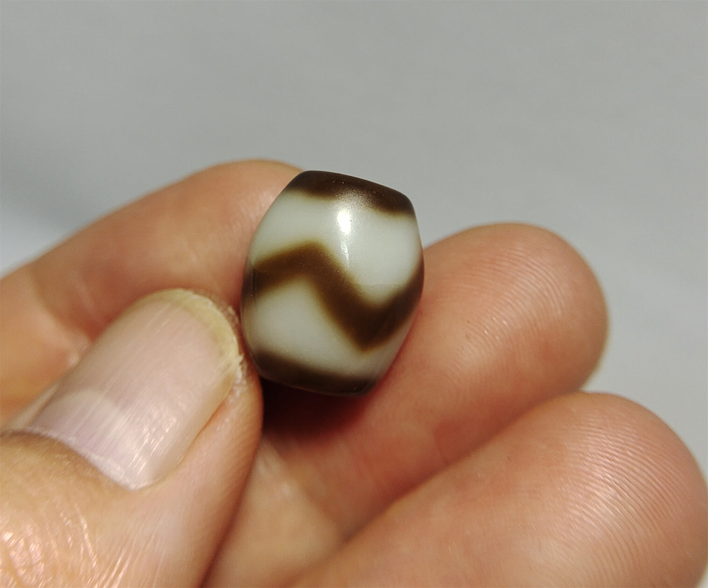 tibetan ancient tiger tooth dzi bead pendant amulet genuine old zig zag himalaya agate water wave pure gzi talisman