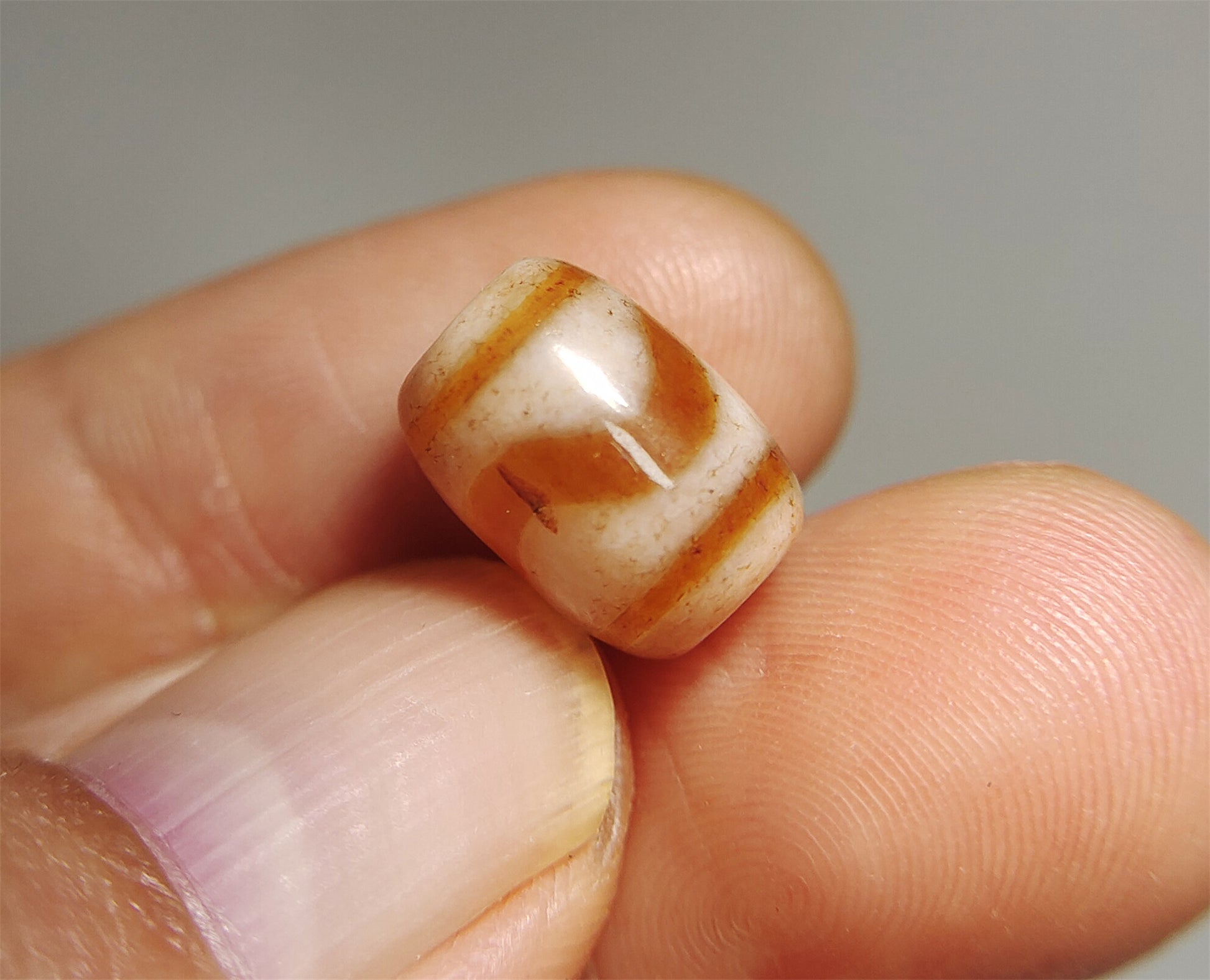 tibetan ancient tiger tooth dzi bead pendant amulet genuine old zig zag himalaya agate water wave pure gzi talisman