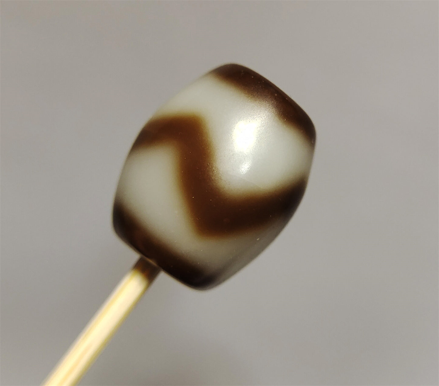 tibetan ancient tiger tooth dzi bead pendant amulet genuine old zig zag himalaya agate water wave pure gzi talisman