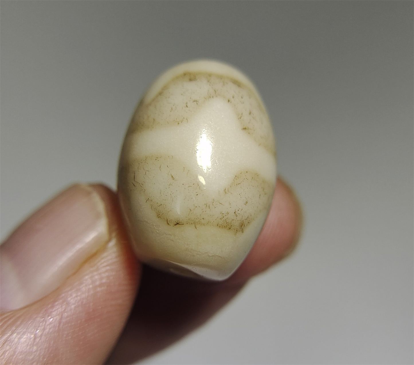 tibetan ancient tiger tooth dzi bead pendant amulet genuine old zigzag real himalaya agate double water wave pure gzi