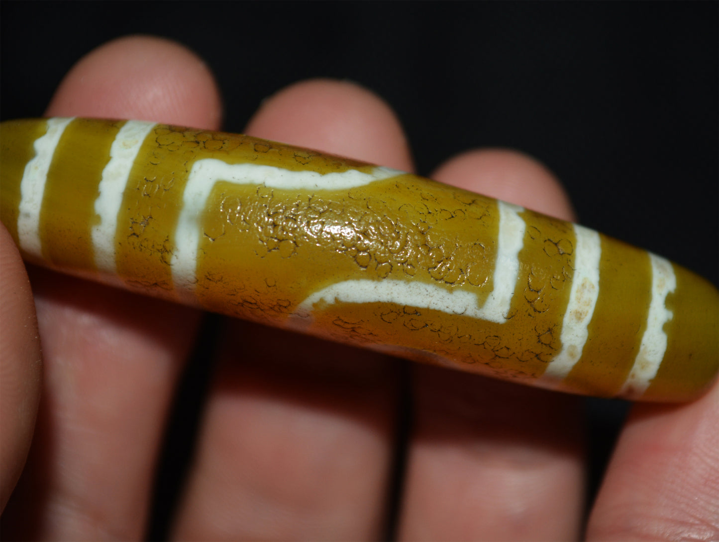 Ancient Old Tibetan Two Eyes Dzi Bead Amulet Himalaya Real Agate Gzi Tibet Talisman Pendant