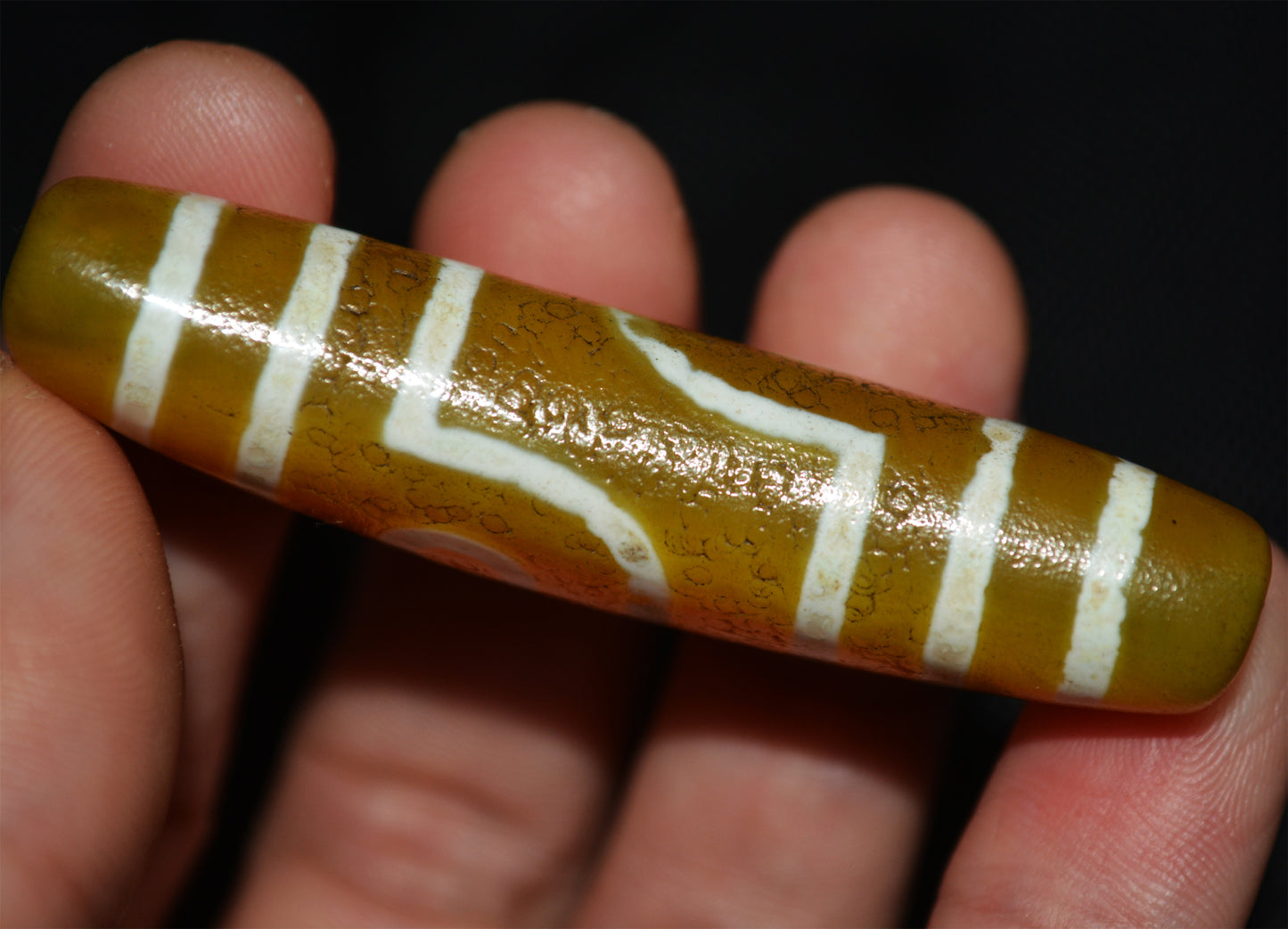 Ancient Old Tibetan Two Eyes Dzi Bead Amulet Himalaya Real Agate Gzi Tibet Talisman Pendant