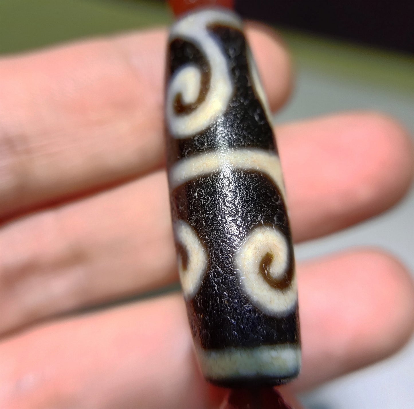 Ancient Real Tibetan Ruyi Dzi Bead Amulet Pendant Himalaya Genuine Agate