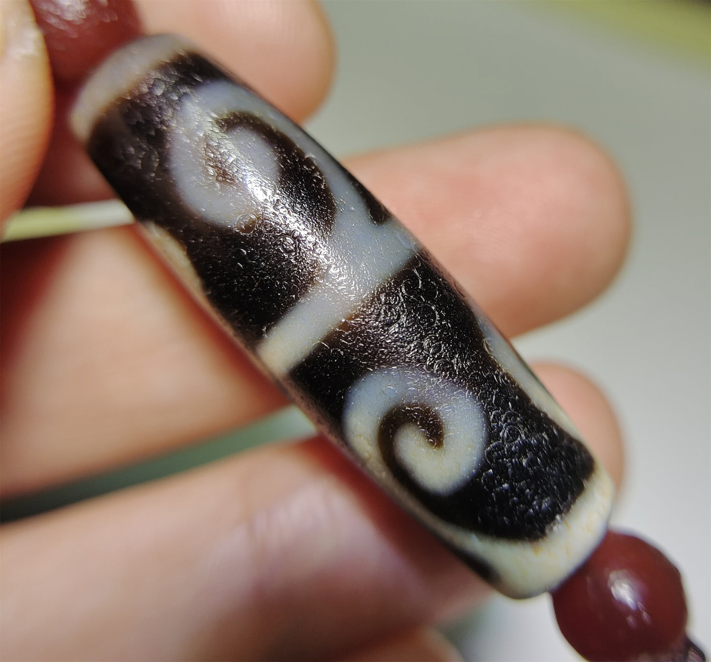 Ancient Real Tibetan Ruyi Dzi Bead Amulet Pendant Himalaya Genuine Agate