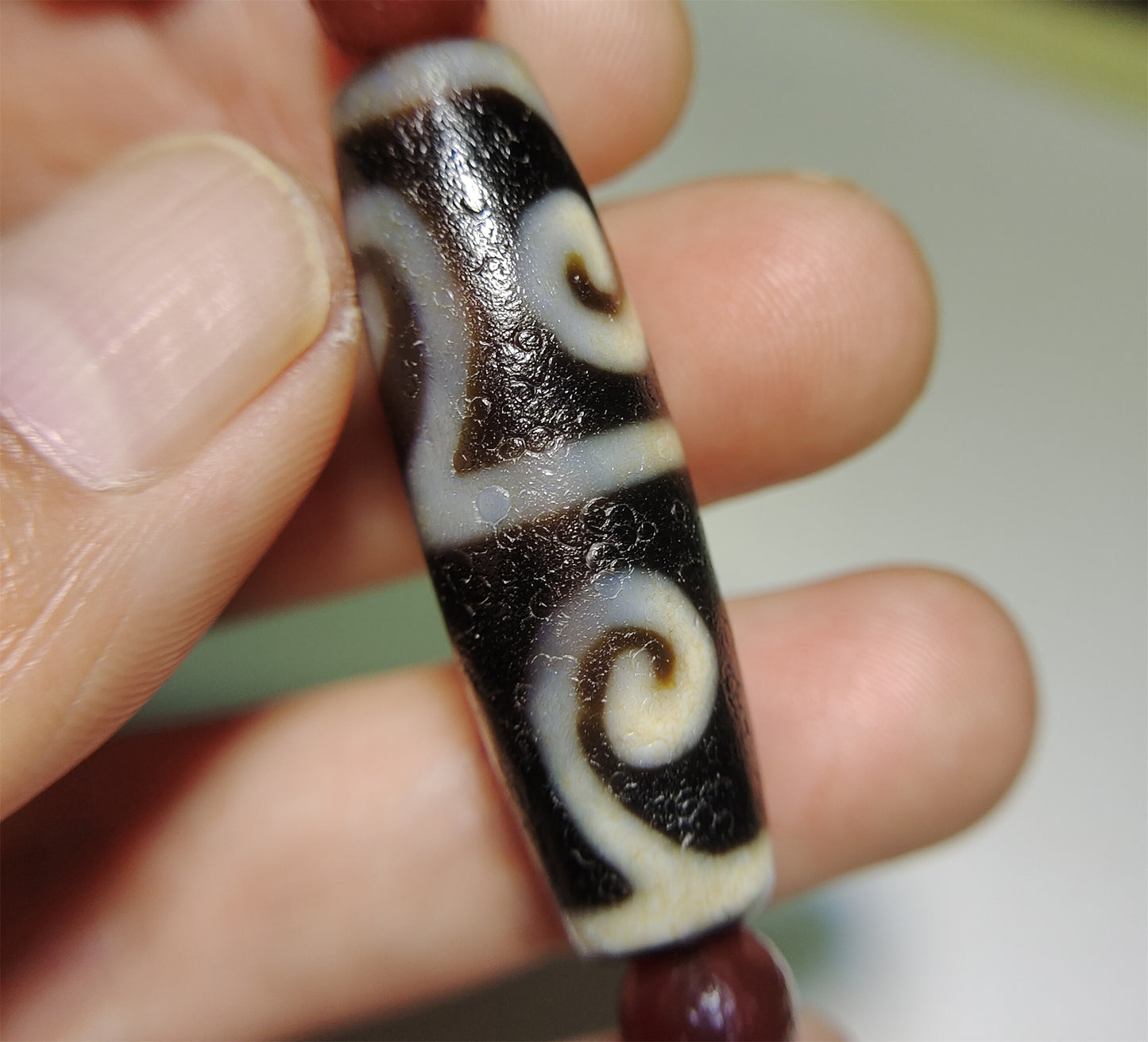 Ancient Real Tibetan Ruyi Dzi Bead Amulet Pendant Himalaya Genuine Agate