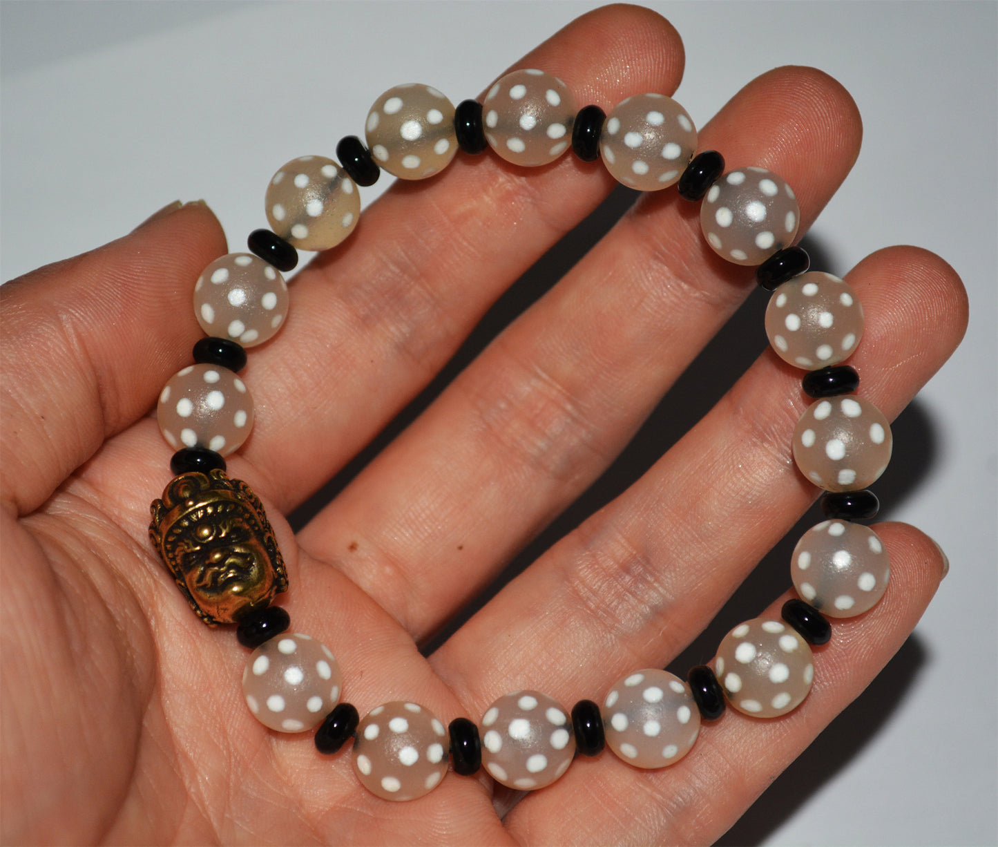 MRX Tibetan Ancient Stars Dzi Bead Bracelet Agate Pyu Real Himalaya Chung Gzi Tibet Mala Prayer Lucky Talisman